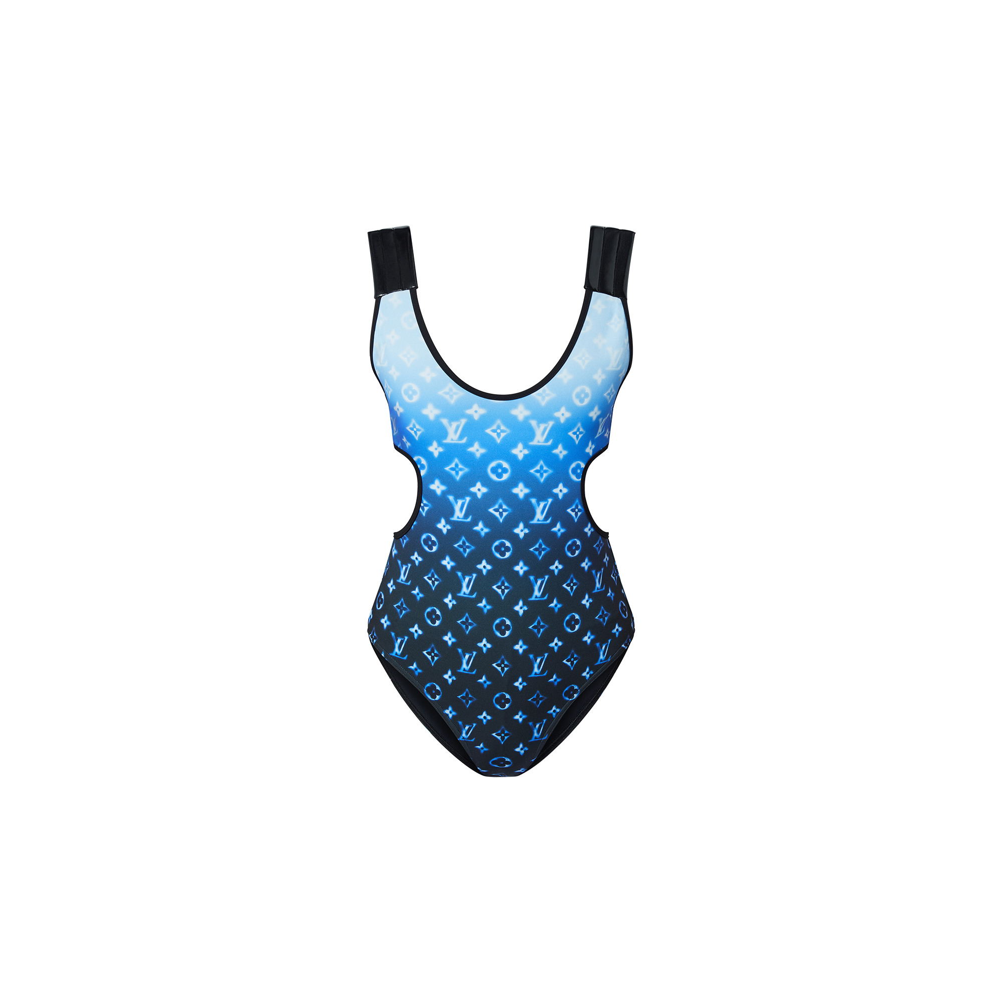 Contrast Strap Sprayed Mongram One-Piece - 1
