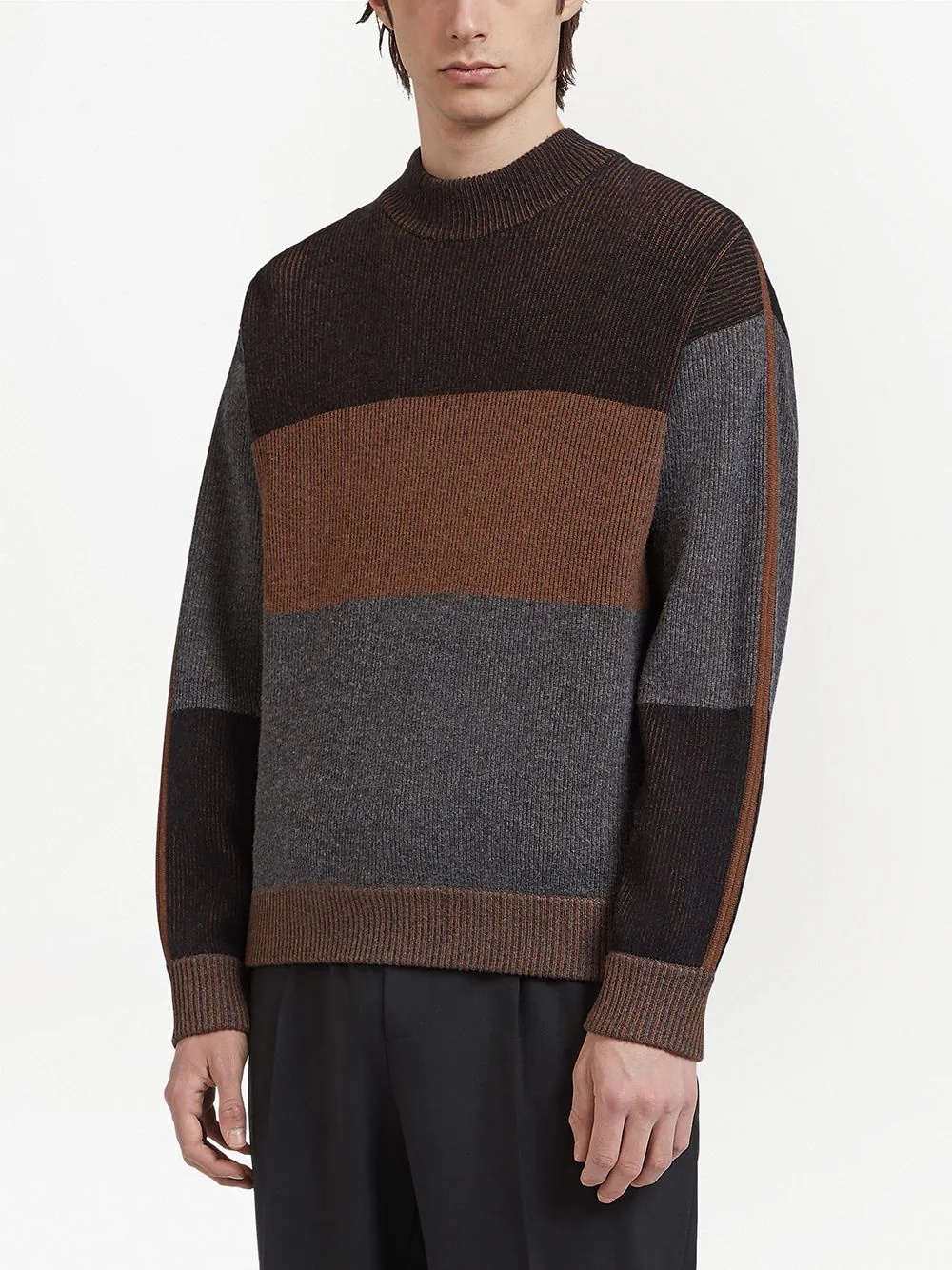 colour-block wool-blend jumper - 3