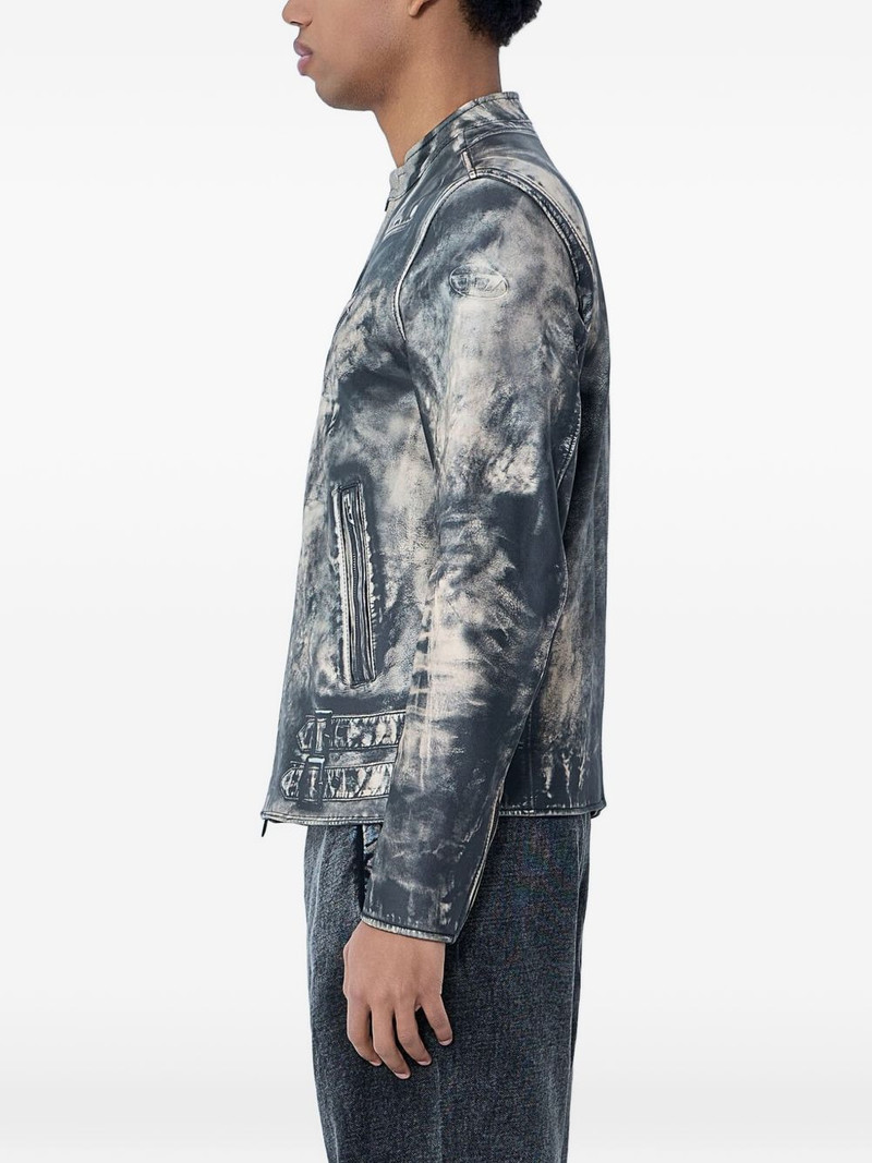 Diesel distressed-effect leather jacket outlook
