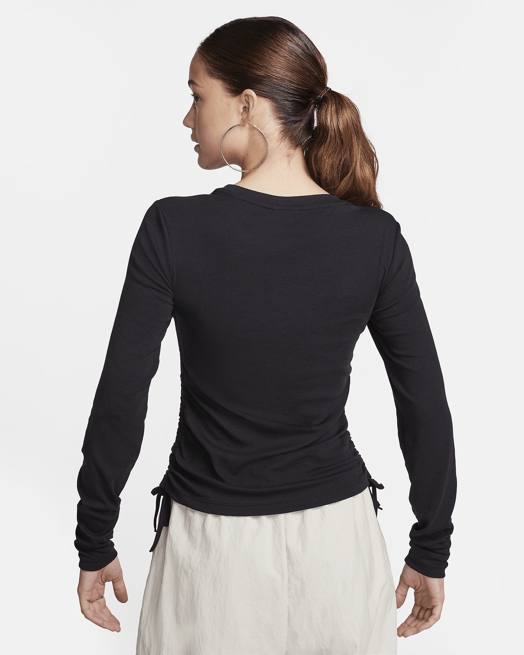 Nike Sportswear Essential Women's Ribbed Long-Sleeve Mod Crop Top - 2