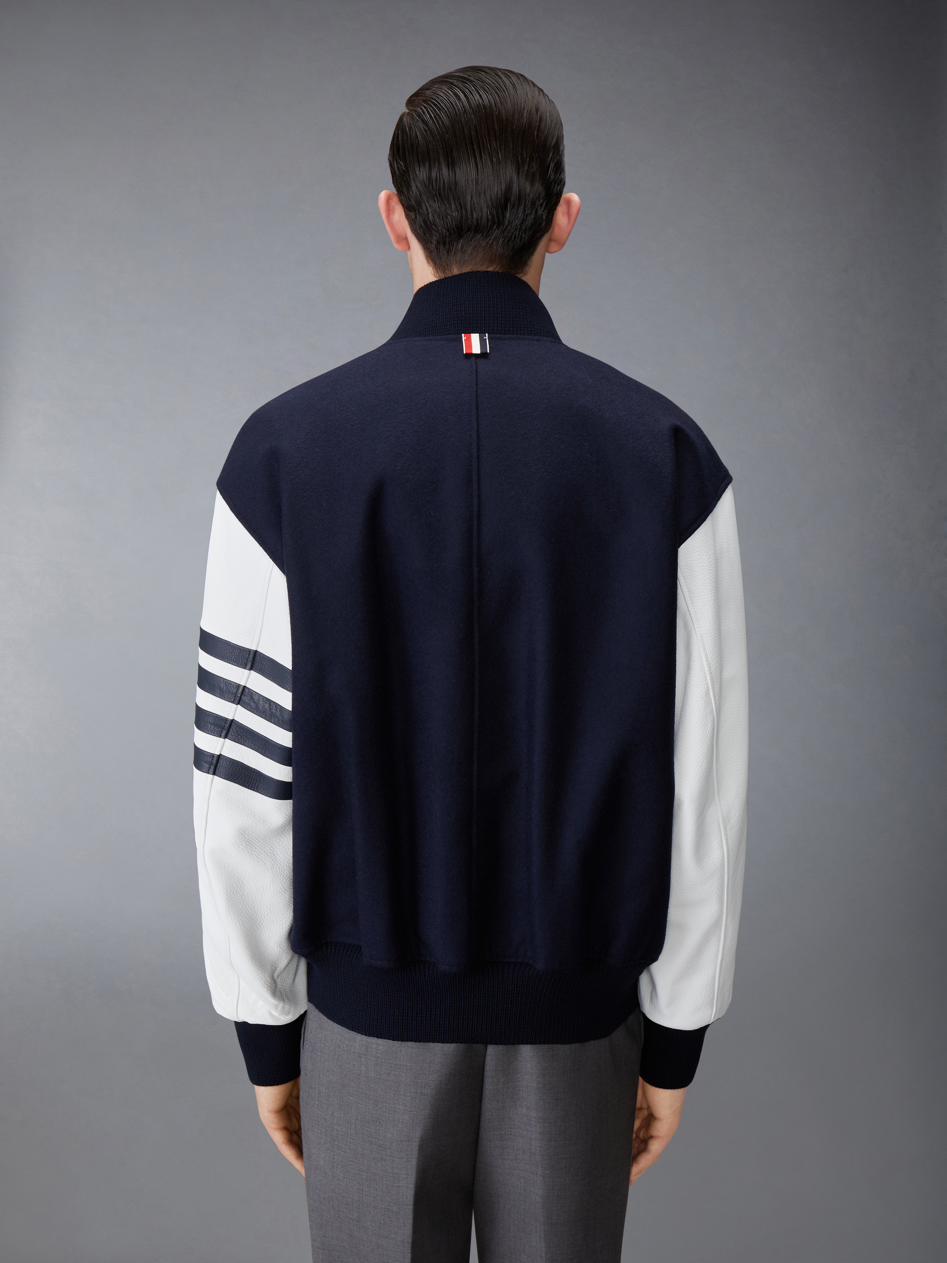 MELTON WOOL 4-BAR OVERSIZED BLOUSON JACKET - 4
