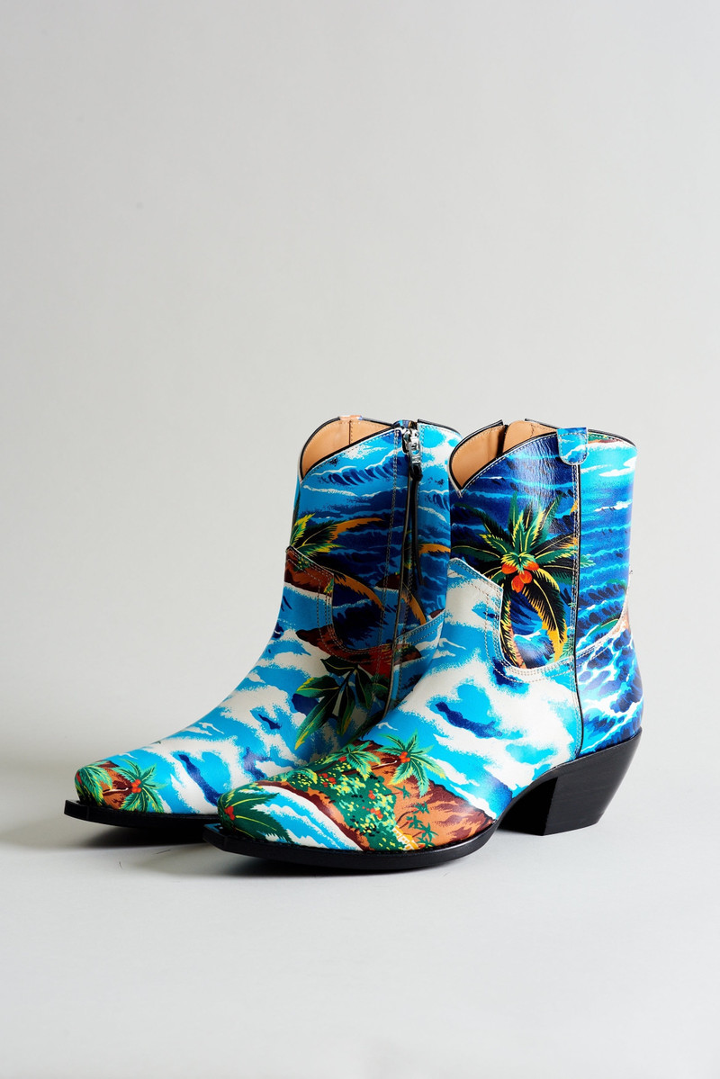 COWBOY ANKLE BOOT - TURQUOISE WAVE 1