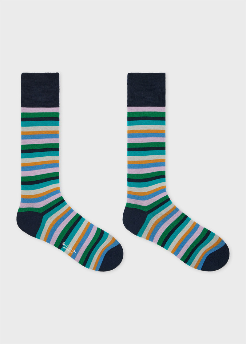 Paul Smith Navy Multistripe Socks outlook