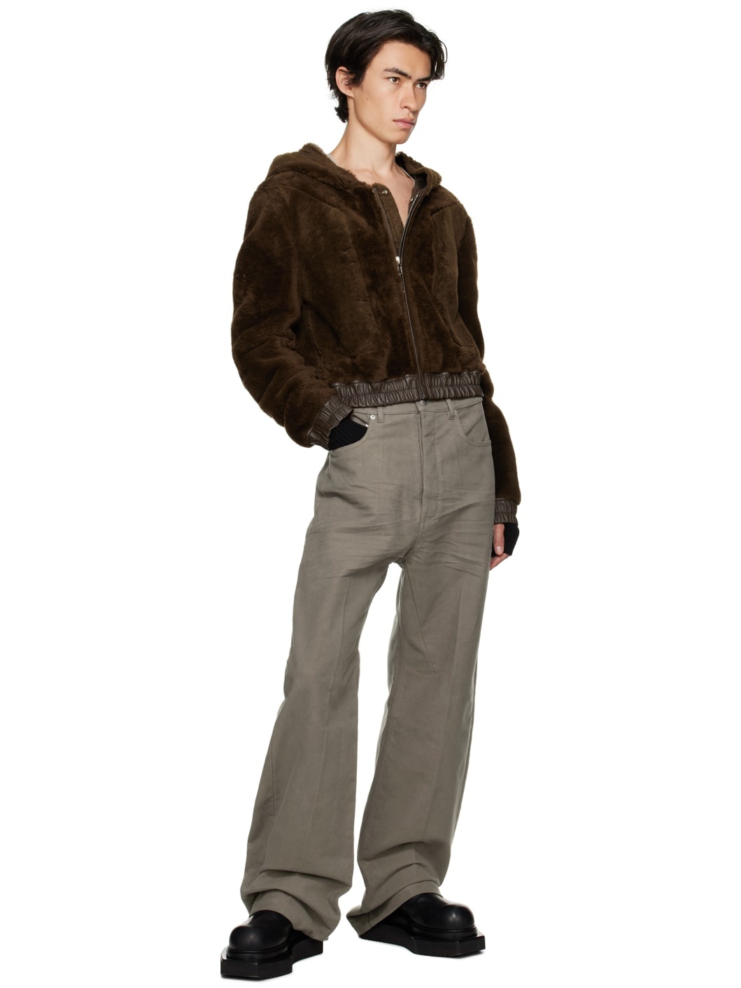 Brown Edfu Shearling Jacket - 4