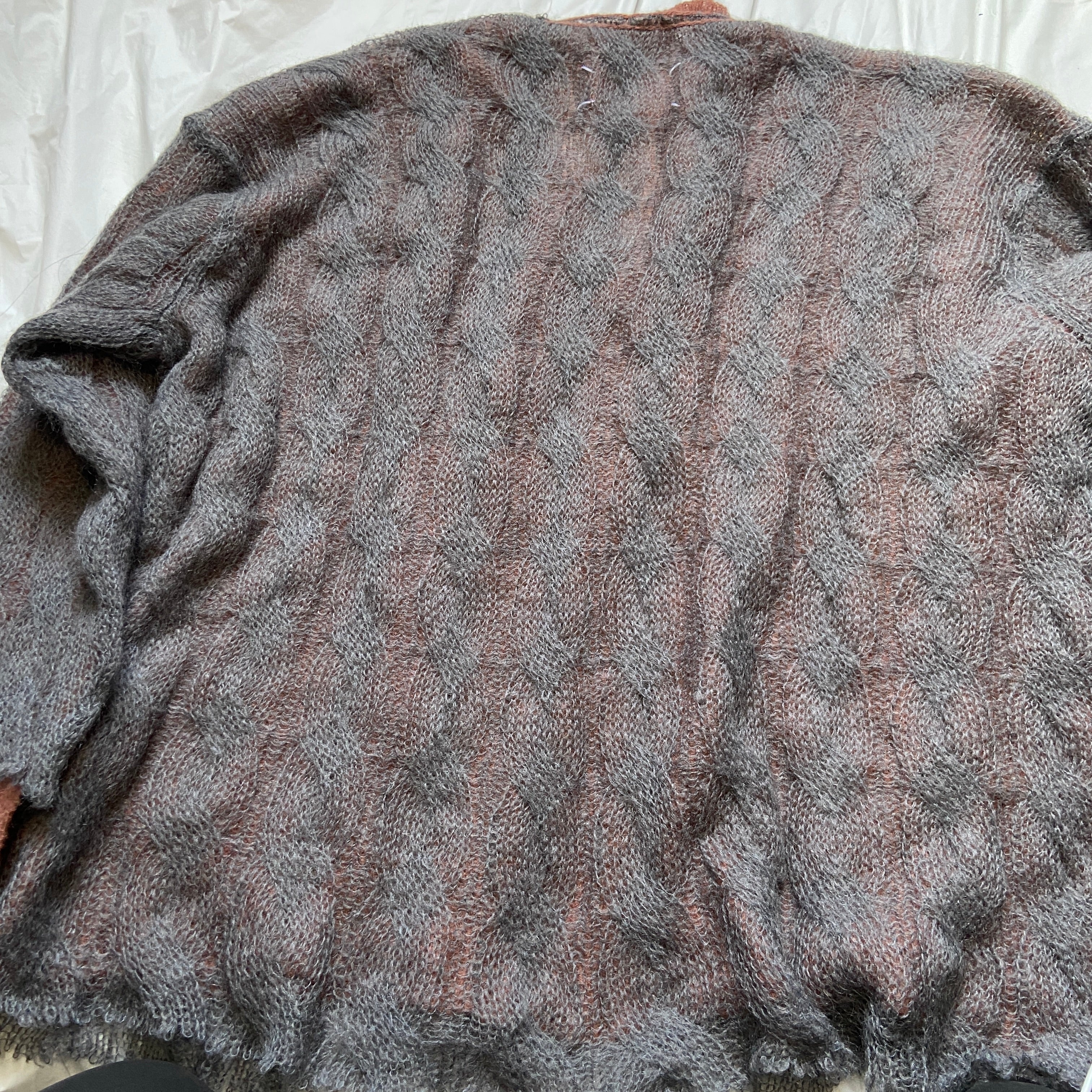 Maison Margiela FW17 oversized double mohair grunge open knit sweater - 10