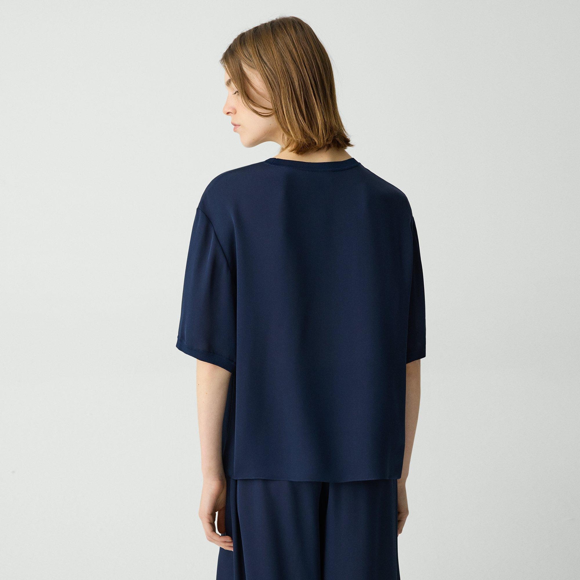 Boxy Tee in Silk Georgette - 4