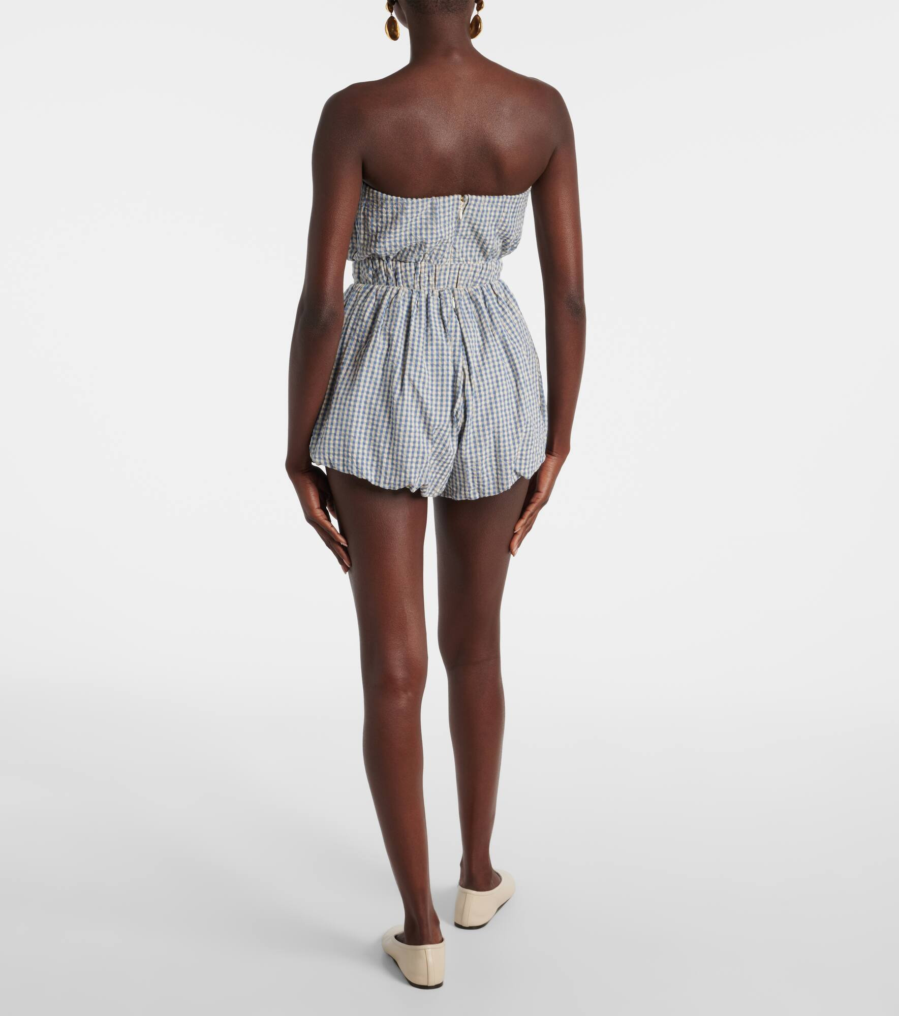 Aurelia gingham cotton shorts - 3