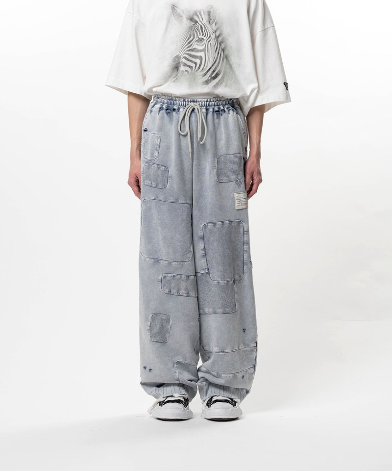 Maison MIHARAYASUHIRO Bleached Repair Sweat Pants outlook