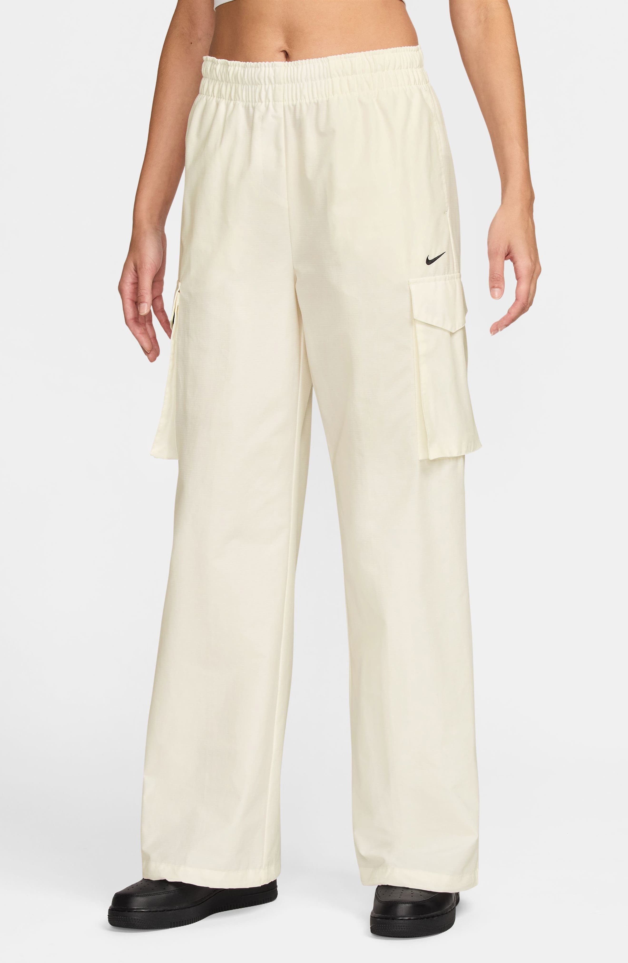 Nike Sportswear Everything Wovens Mid-Rise Cargo Pants in Sail/Black at Nordstrom - 1
