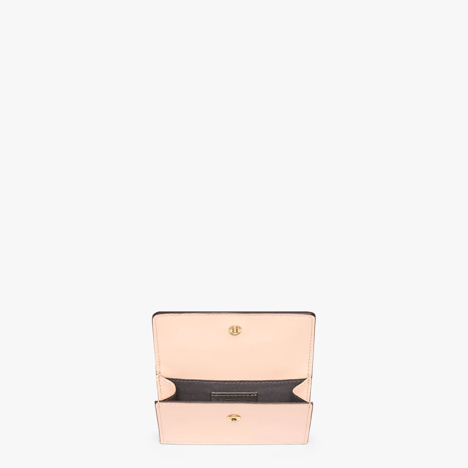 Fendi Roma card holder with three card slots and coin pocket with press-stud button. Made of pale pi - 3