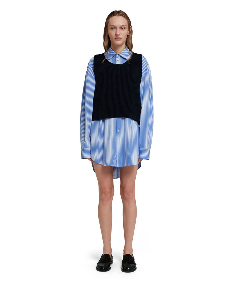 MSGM Poplin dress with English cotton ribbed shirt outlook
