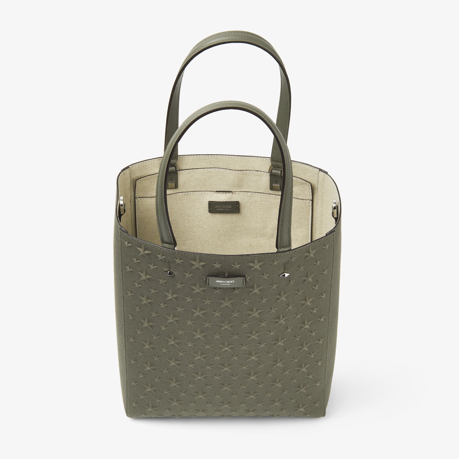 Lenny North-South M-M
Green Embossed Canvas Tote Bag - 4