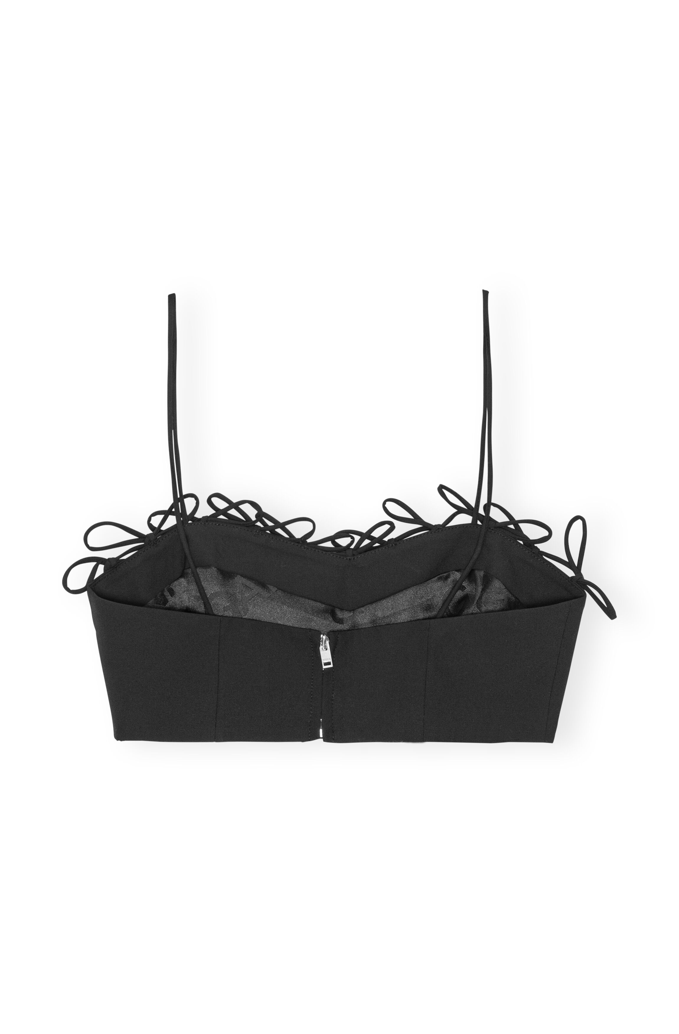 GANNI BLACK DRAPEY MELANGE SLEEVELESS TOP | REVERSIBLE