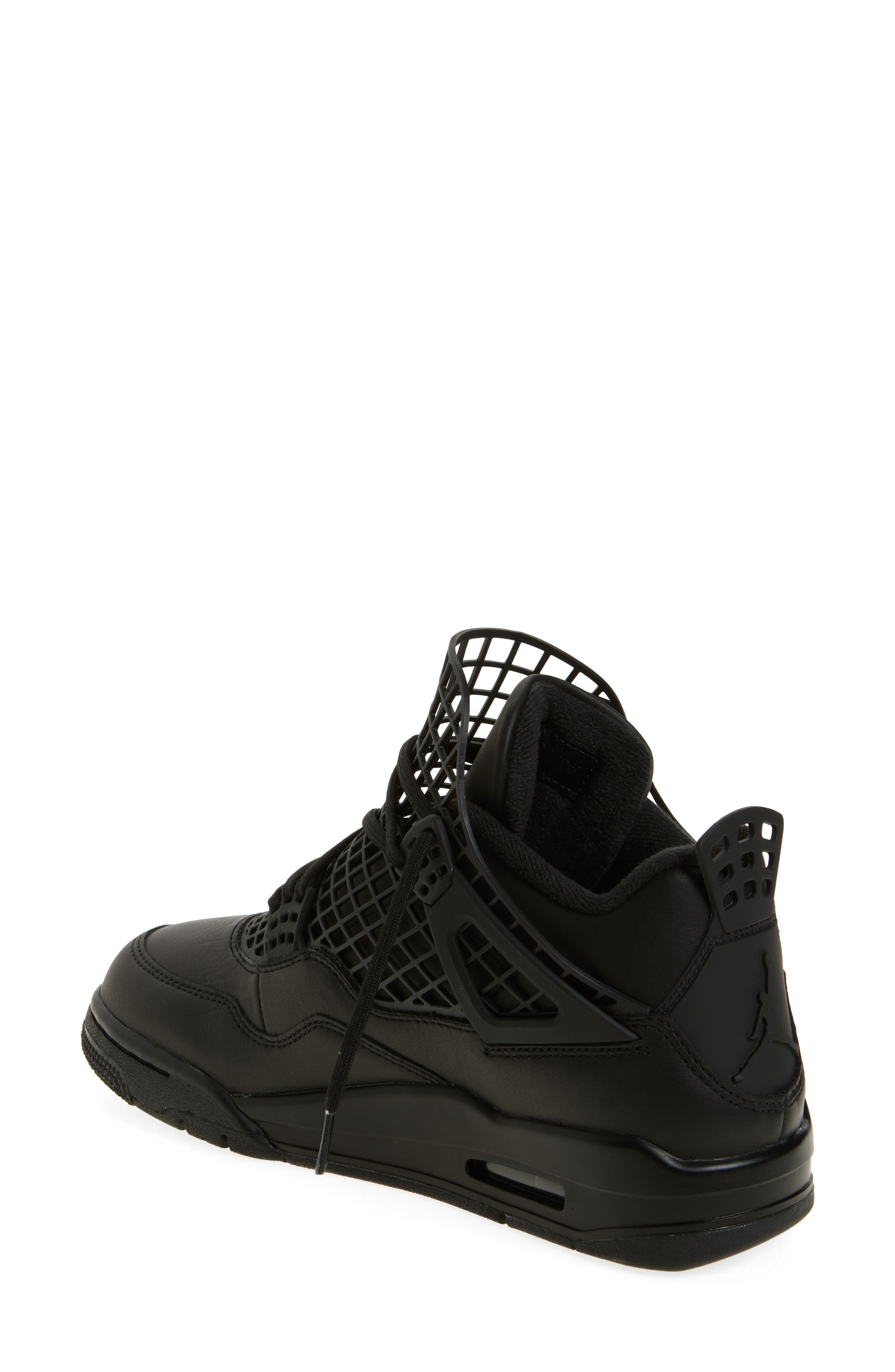Air Jordan 4 Net Basketball Sneaker in Black/Black/Metallic Silver at Nordstrom - 2