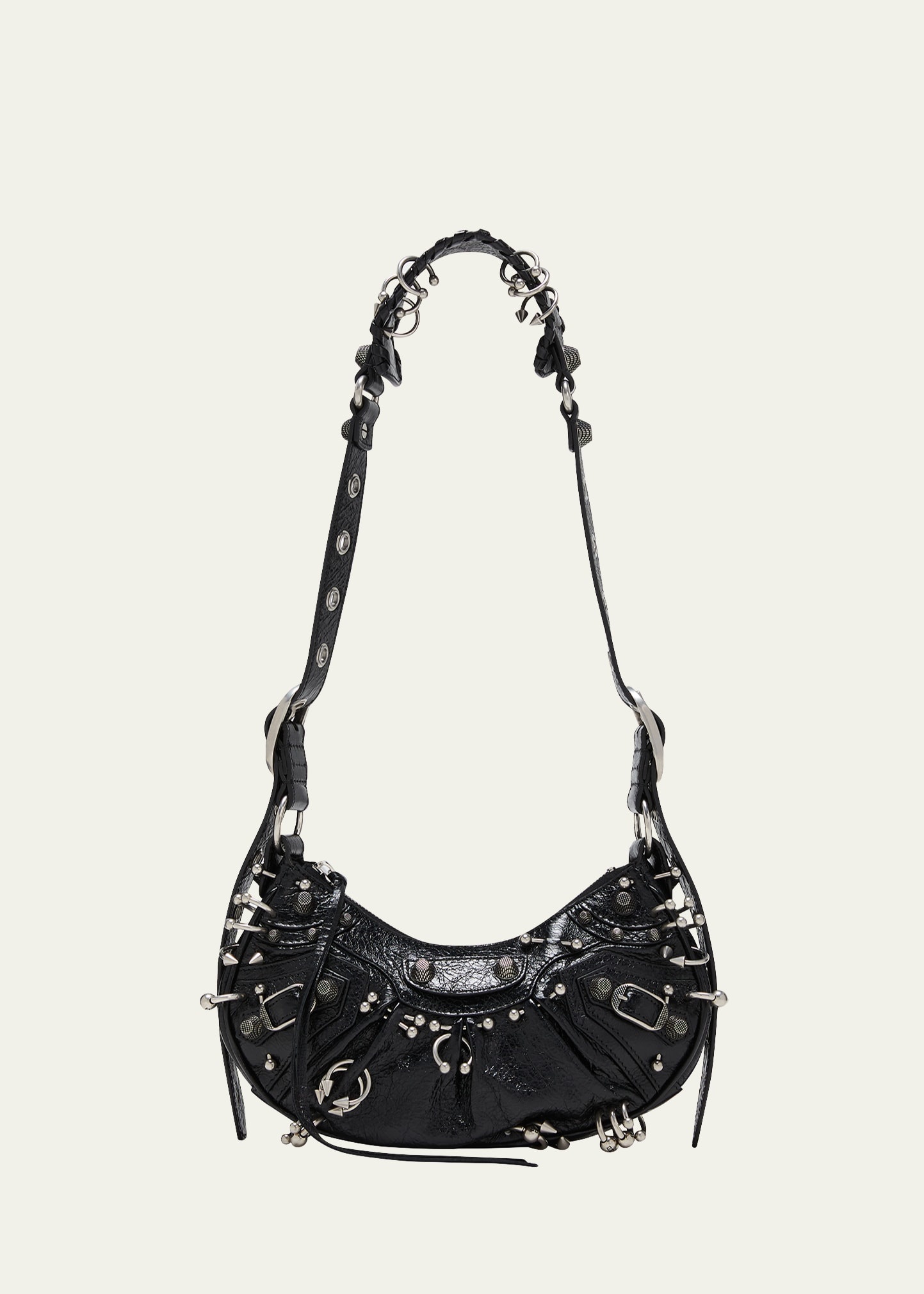 Le Cagole XS Piercing Leather Shoulder Bag - 1