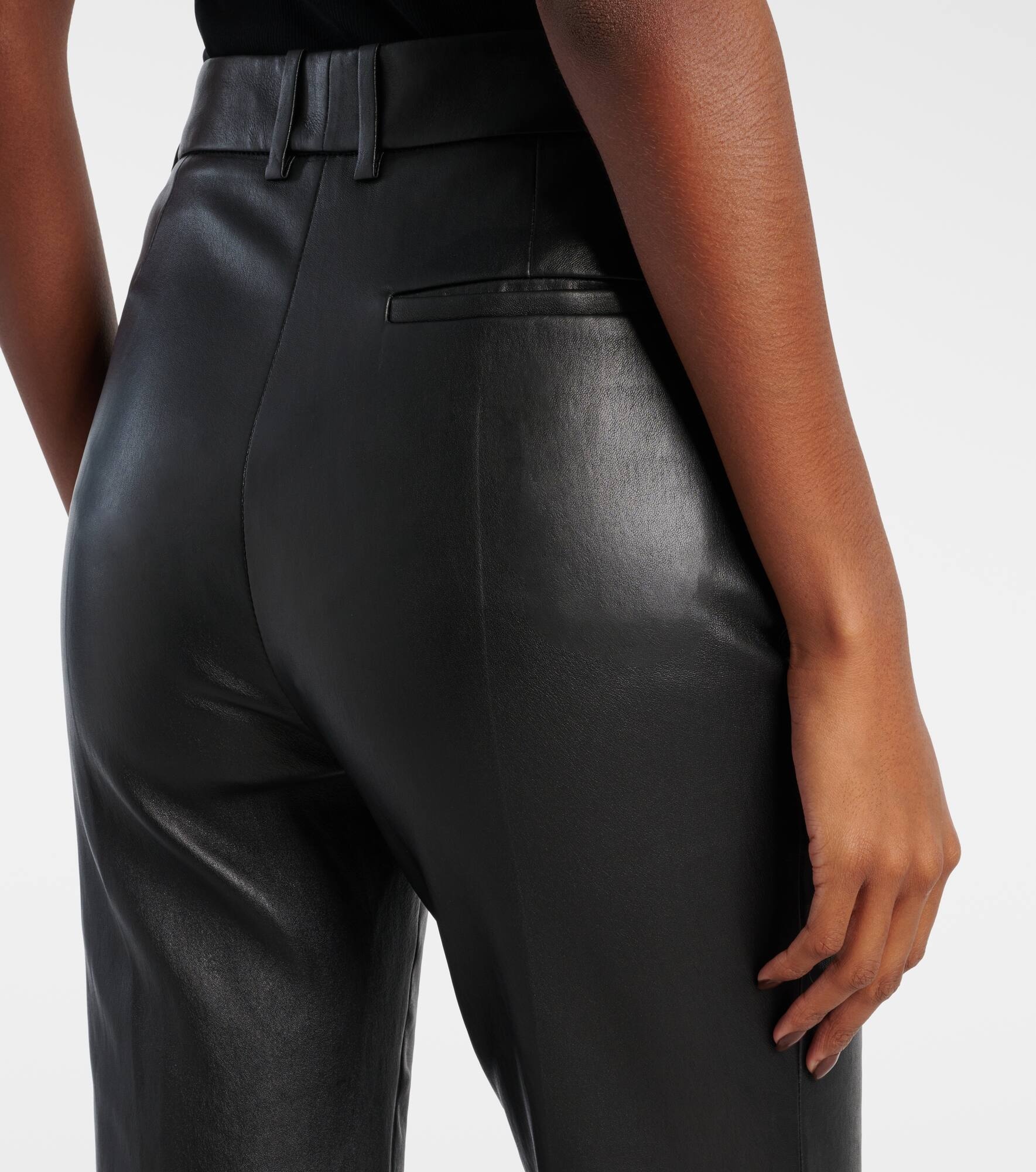 Tafira mid-rise leather flared pants - 6