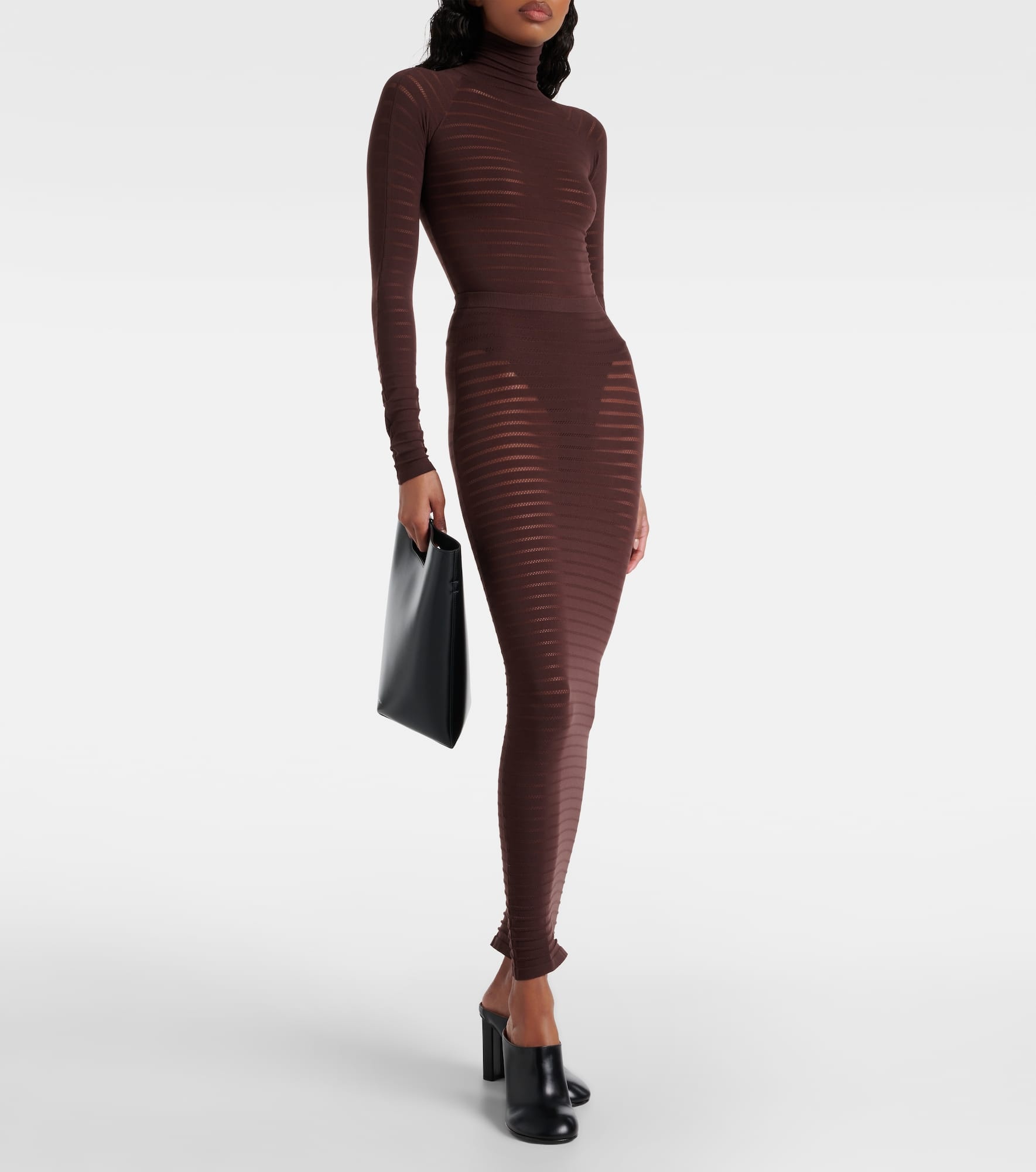 Striped turtleneck bodysuit - 2