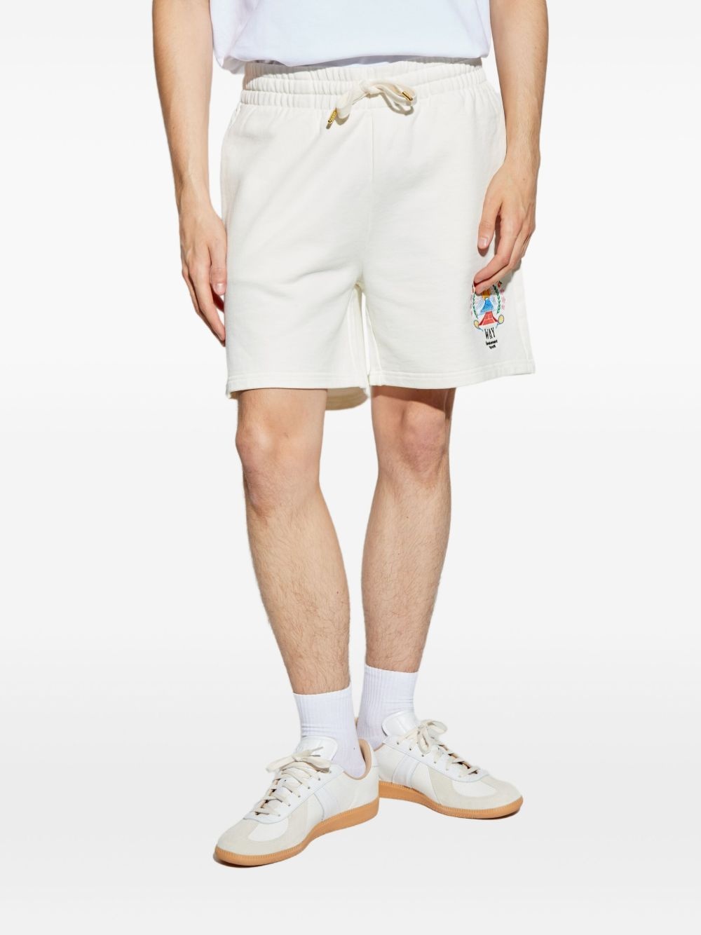 embroidered-logo shorts - 3