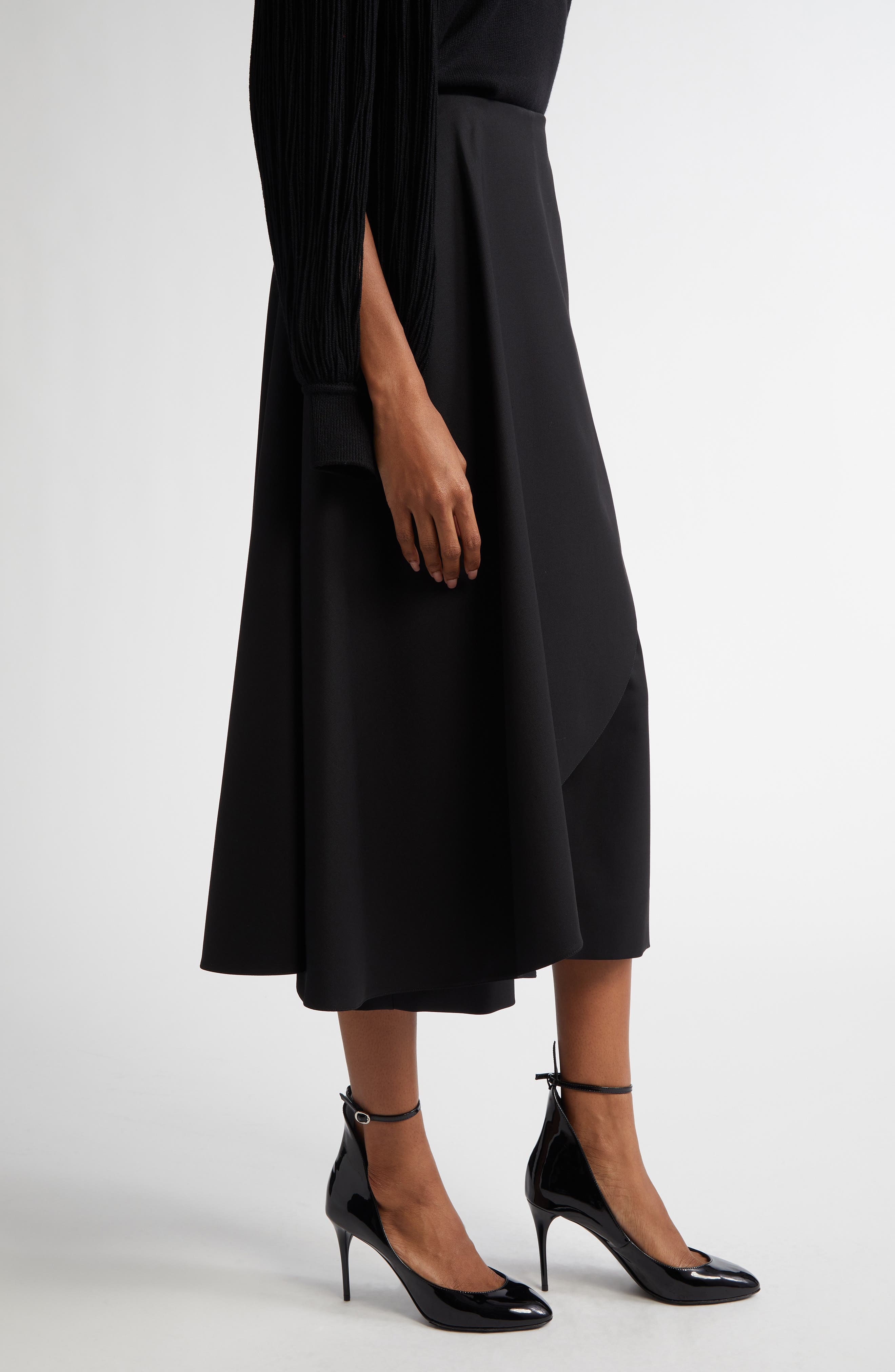 Alaïa Asymmetric Skirt Trousers in Noir Alaia at Nordstrom - 4