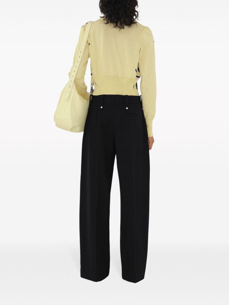 argyle-intarsia cropped cotton jumper 4