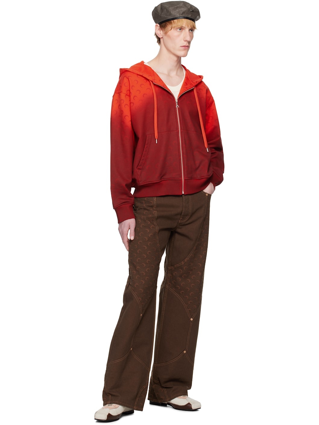 Red Moon Faded Fleece Zipped Hoodie - 4