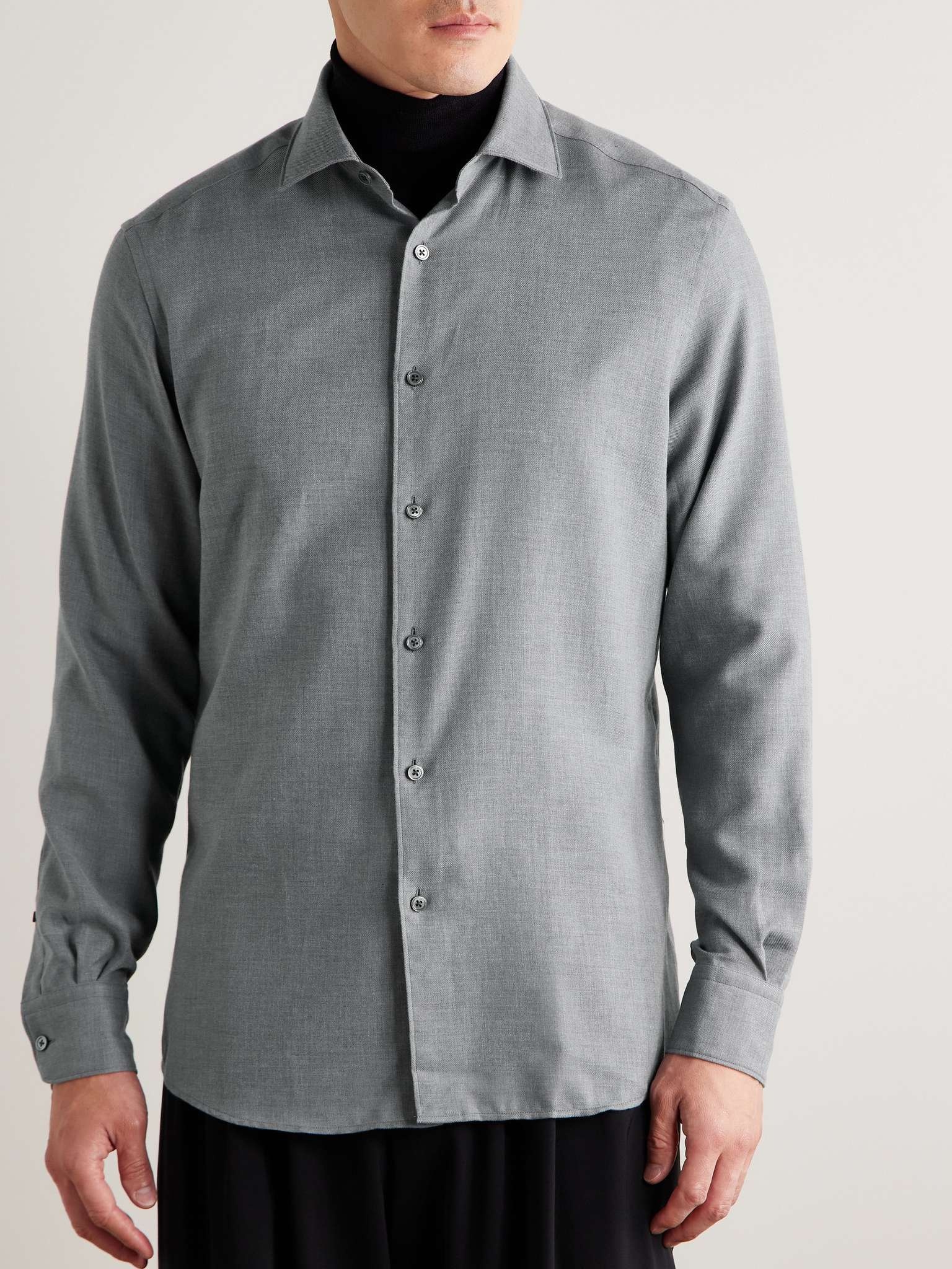 Cotton and Cashmere-Blend Twill Shirt - 3