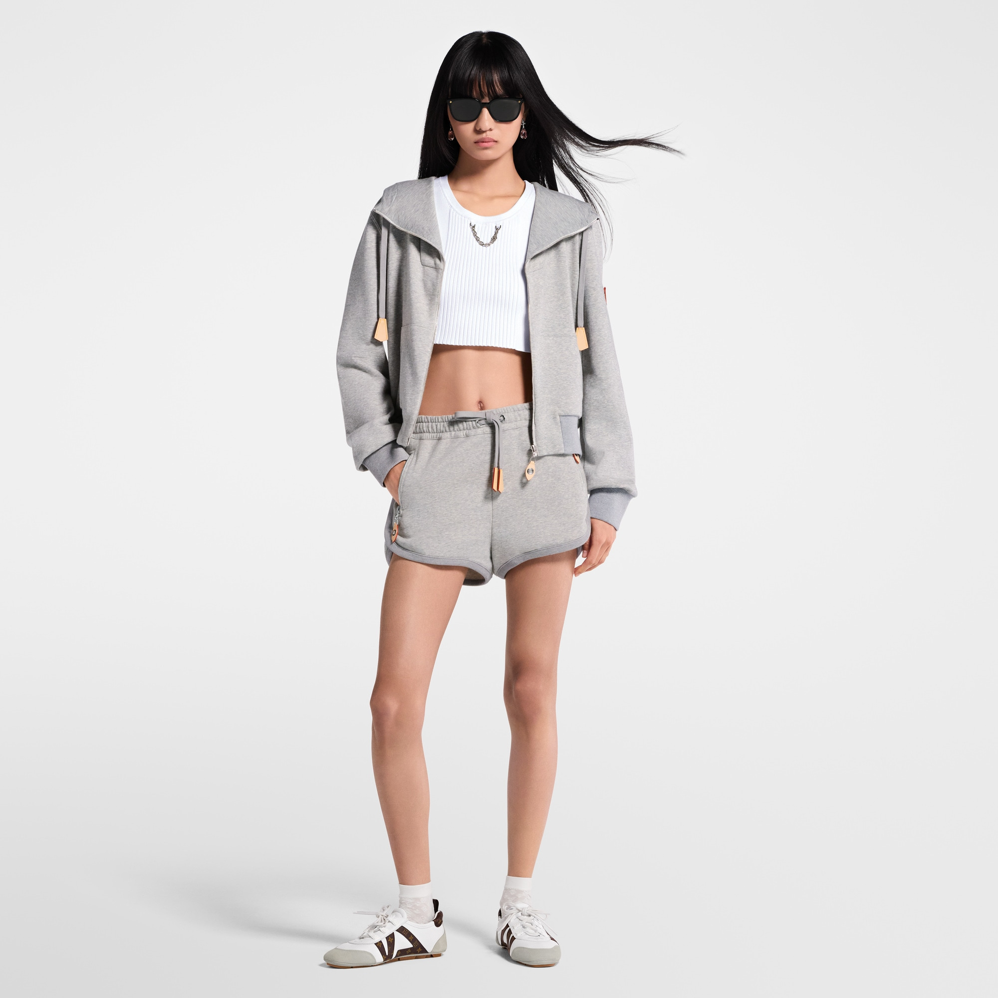 Leather Accent Hoodie - 6