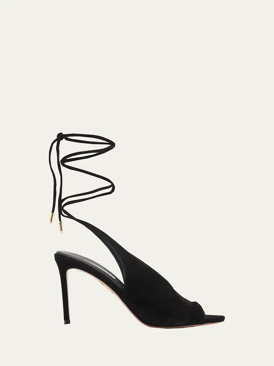 85mm Lisa Suede Lace-Up Sandals - 1