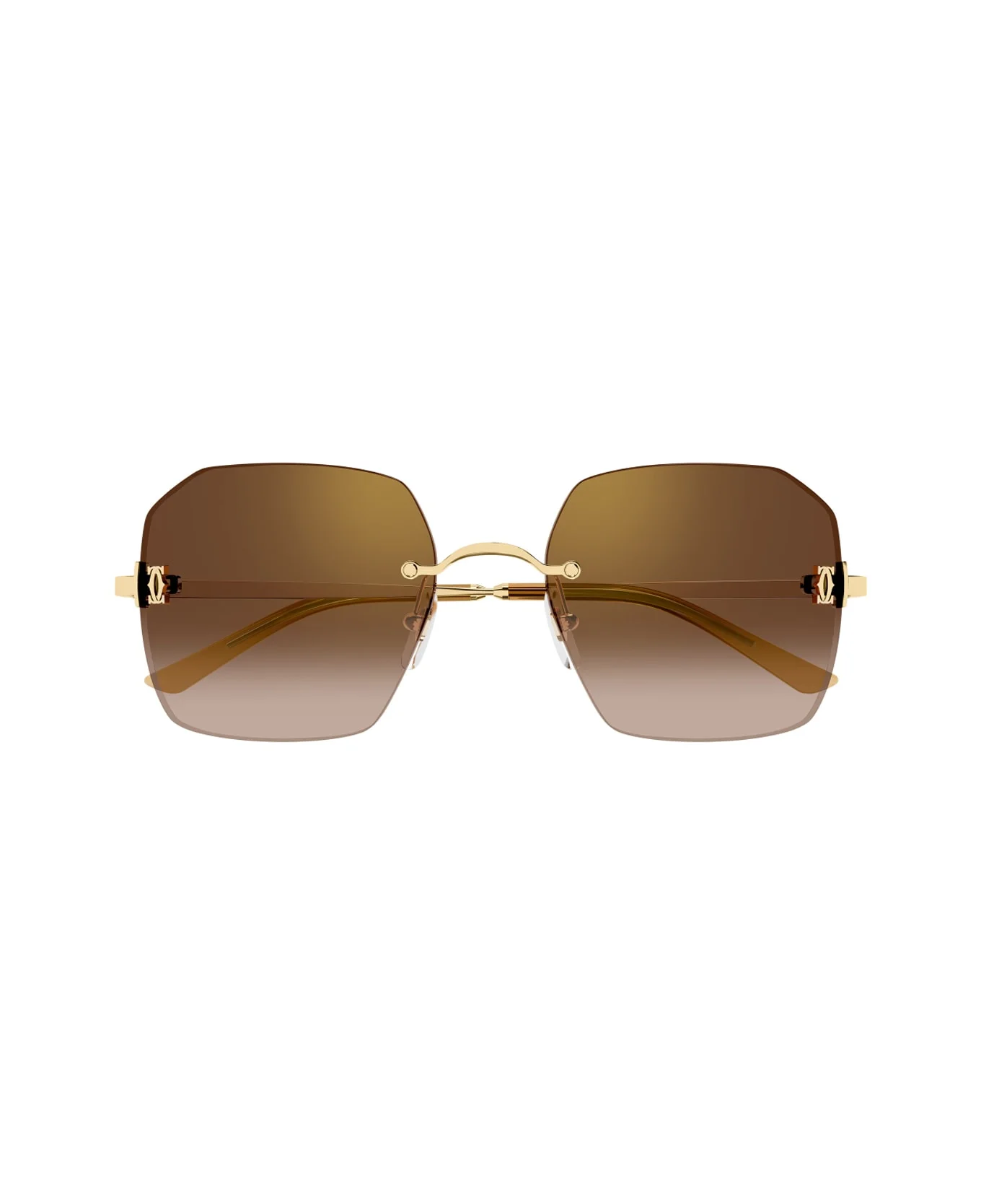 Cartier Ct0591s C De Cartier 002 Gold Brown Sunglasses - 1
