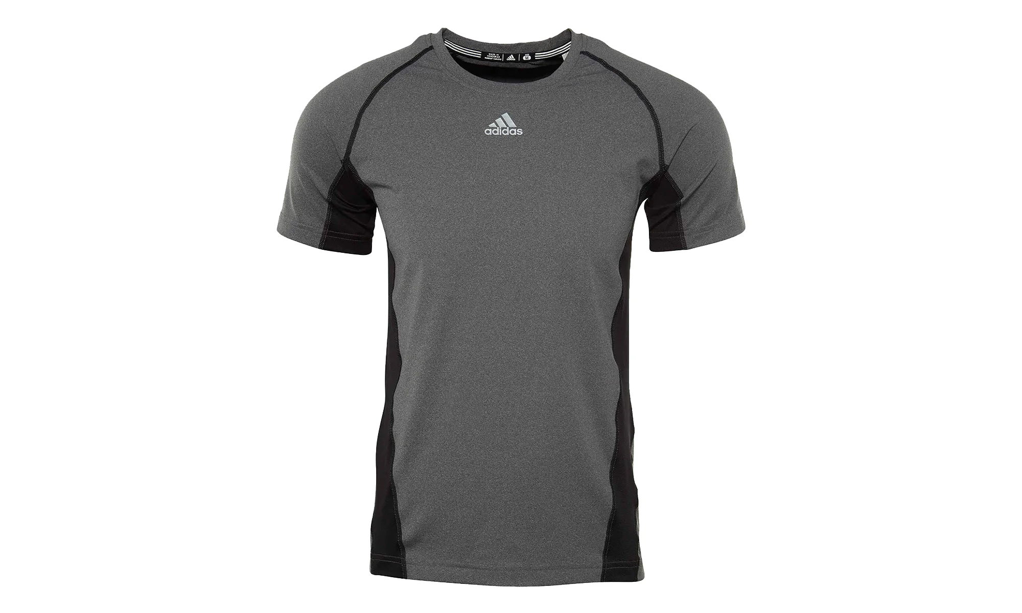 Fitted Short Sleeves T-Shirt "Dark Grey Heather / Black" Z33549 - 1