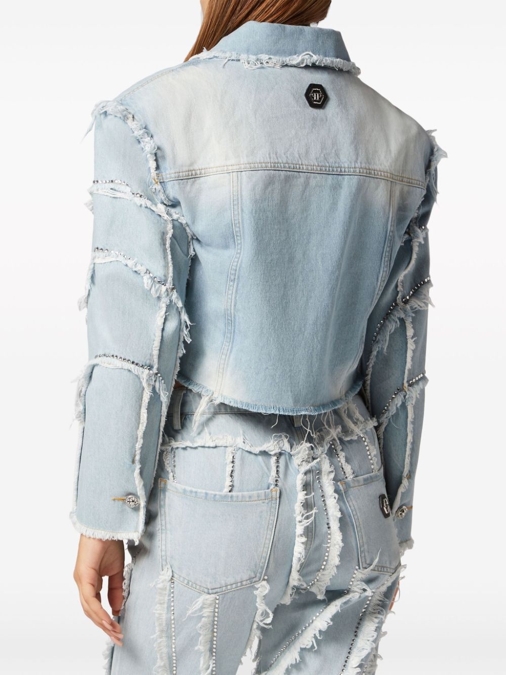 cropped cotton denim jacket - 2