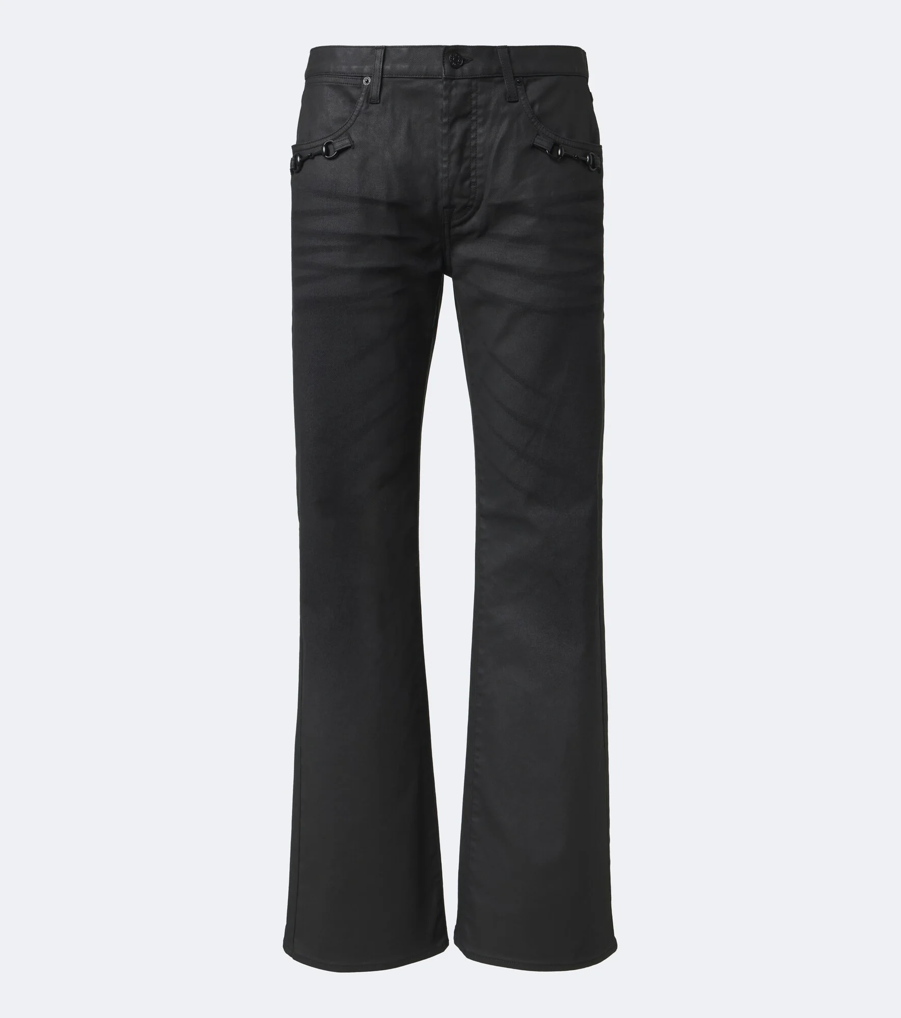 Horsebit coated flared jeans - 1