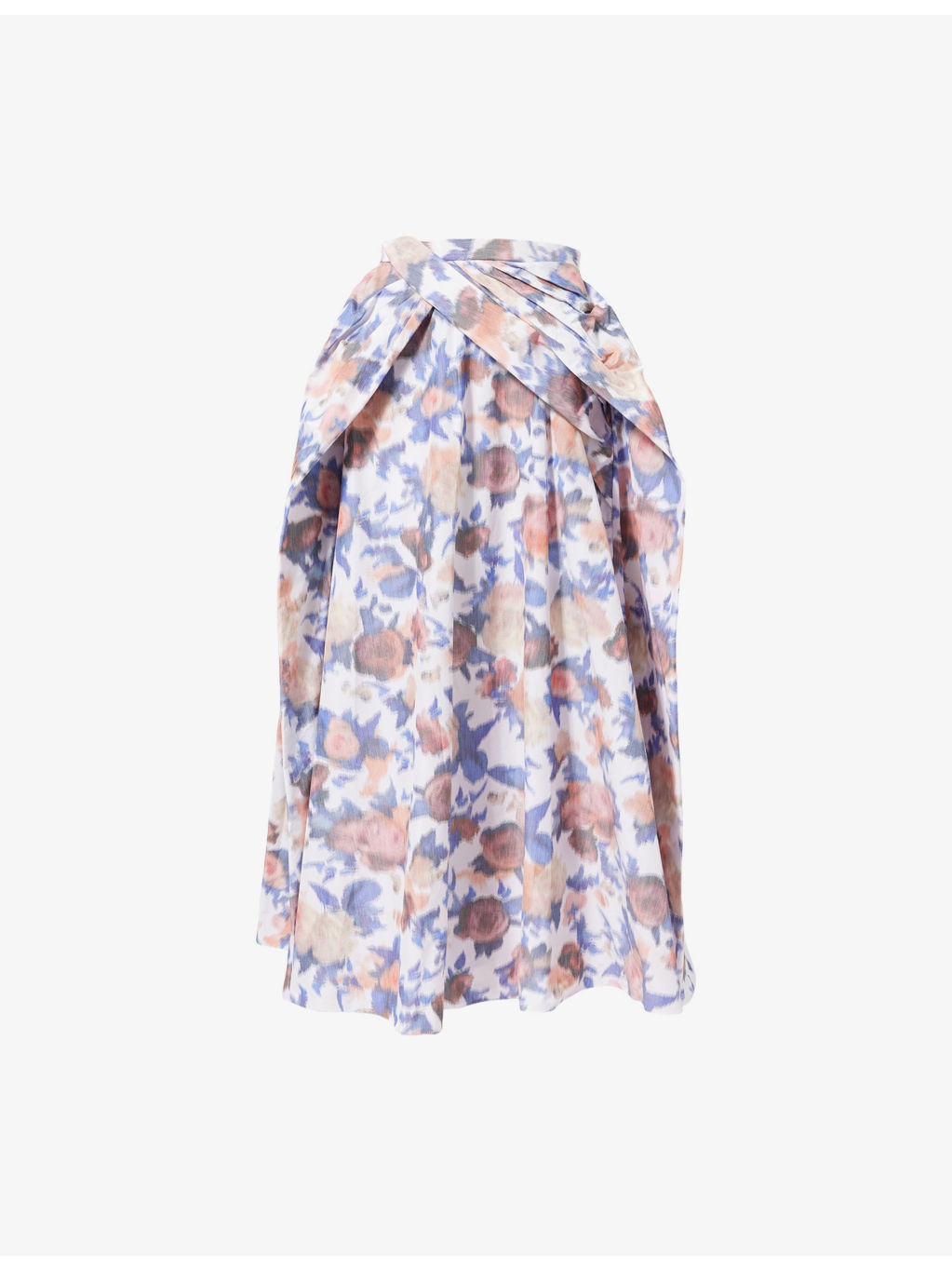 Floral Flared Cotton-Blend Midi Skirt - 1