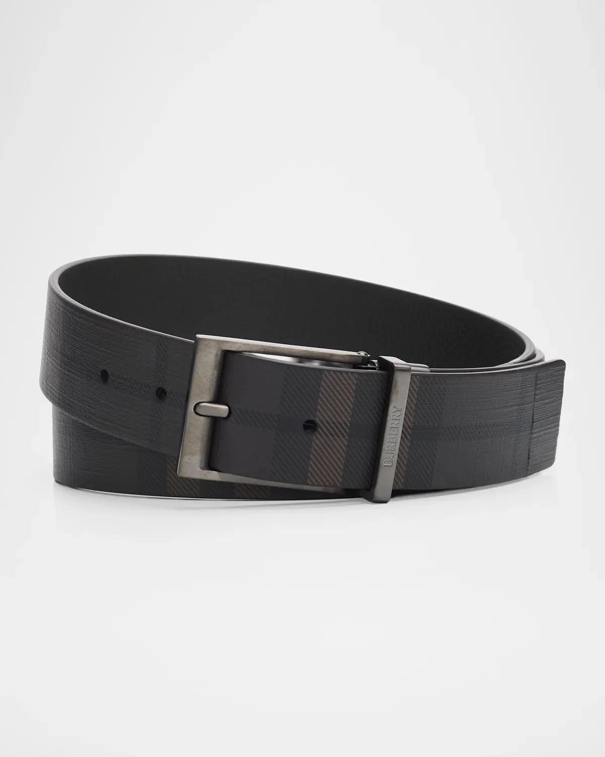 Louis Reversible Check Leather Belt - 1