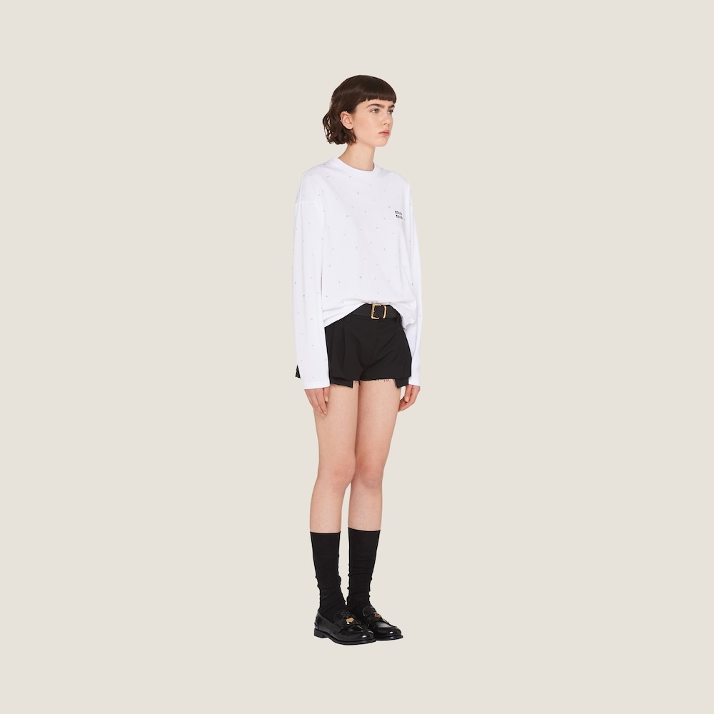 Long-sleeved embroidered cotton T-shirt - 5