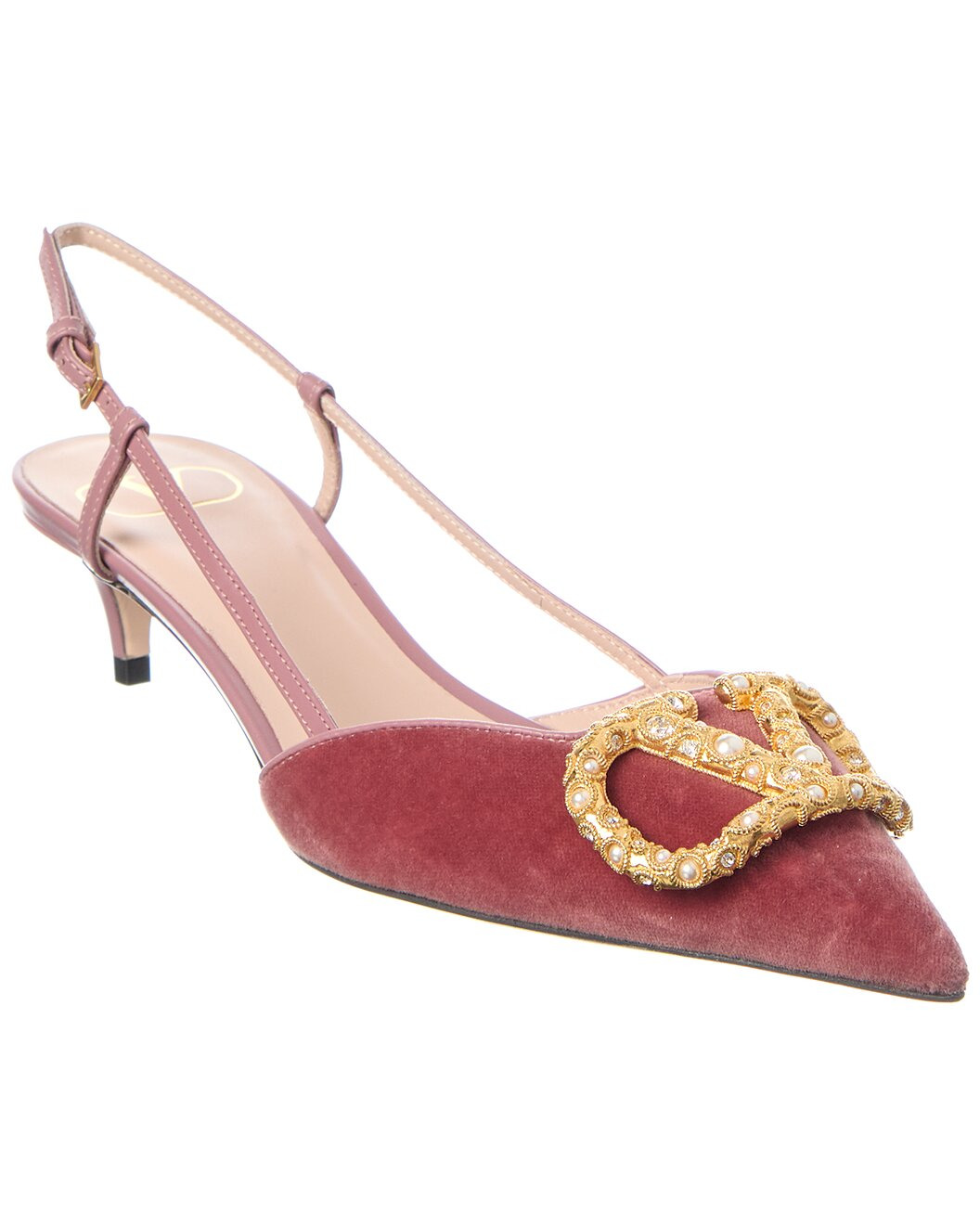 Valentino VLogo 40 Velvet Slingback Pump - 1