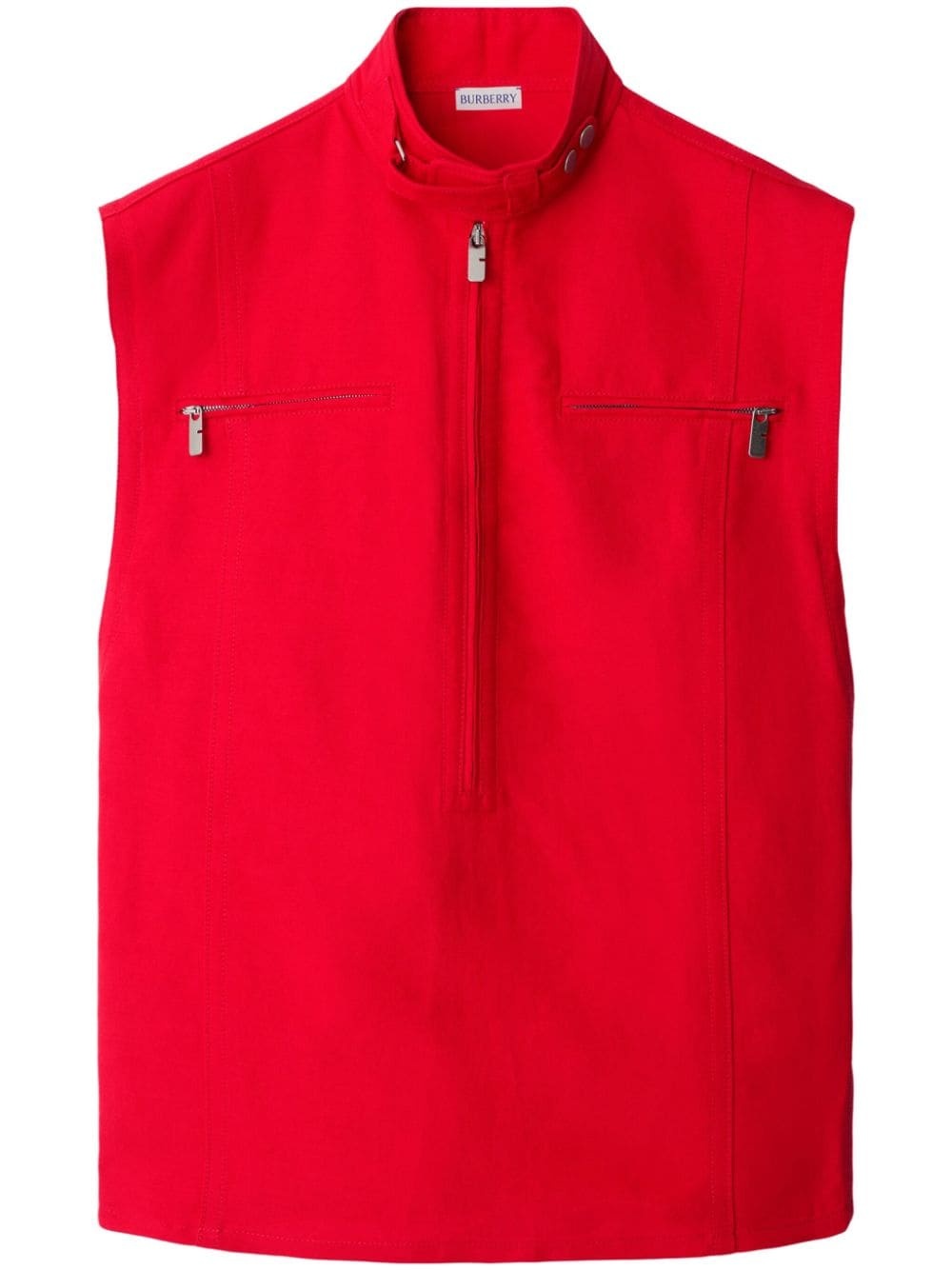 half-zip canvas tank top - 1