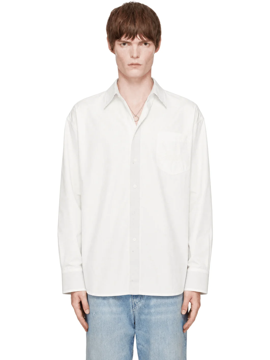 White Cotton Poplin Shirt - 1