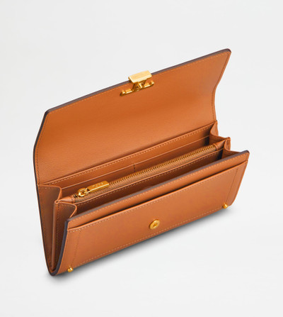 Tod's T TIMELESS WALLET IN LEATHER - ORANGE outlook