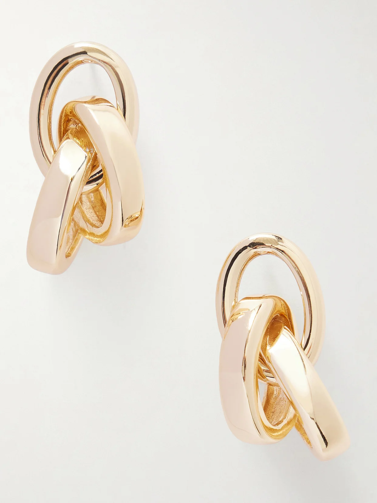 Triple Link Gold-tone Earrings - 1