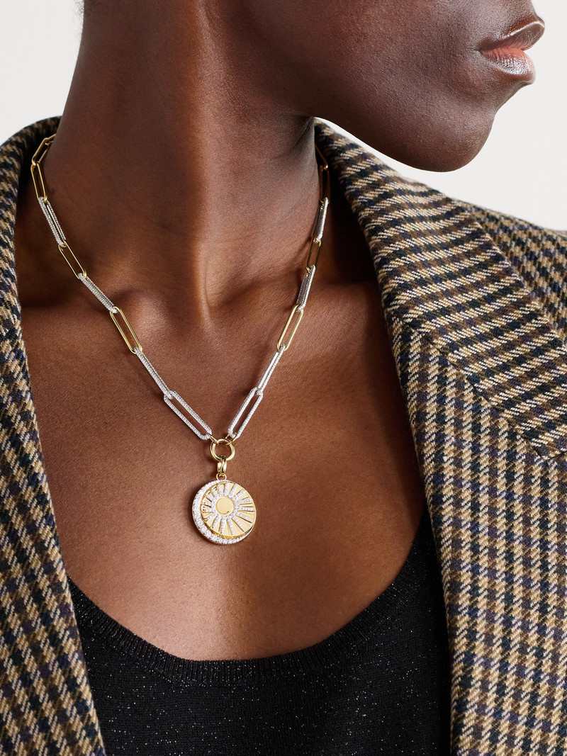 FOUNDRAE Balance 18-karat Yellow And White Gold Diamond Necklace outlook
