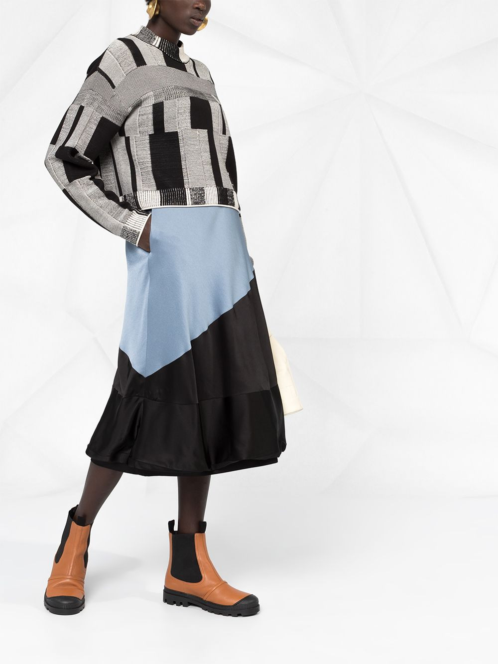 colour-block balloon skirt - 4