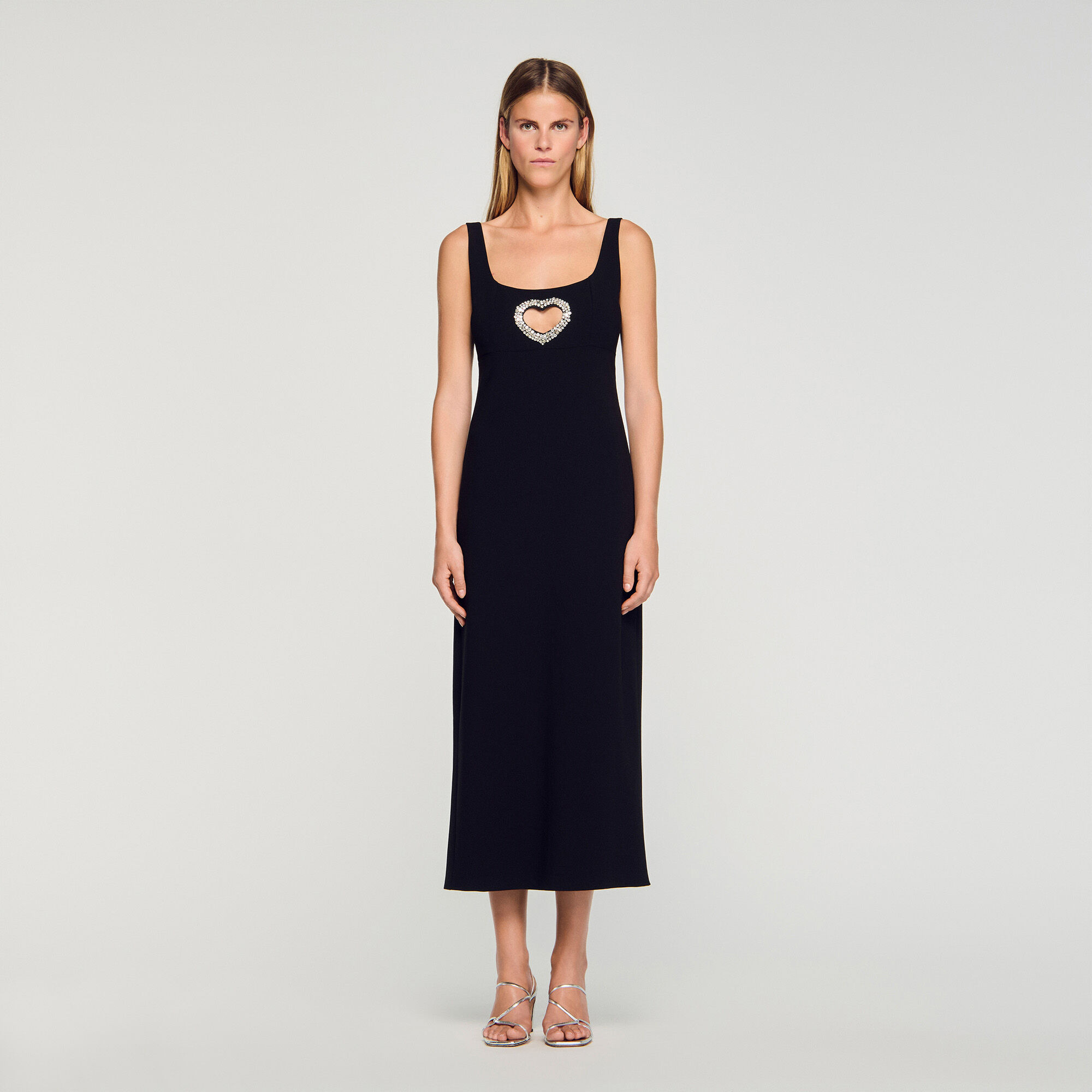 RHINESTONE HEART MAXI DRESS - 2