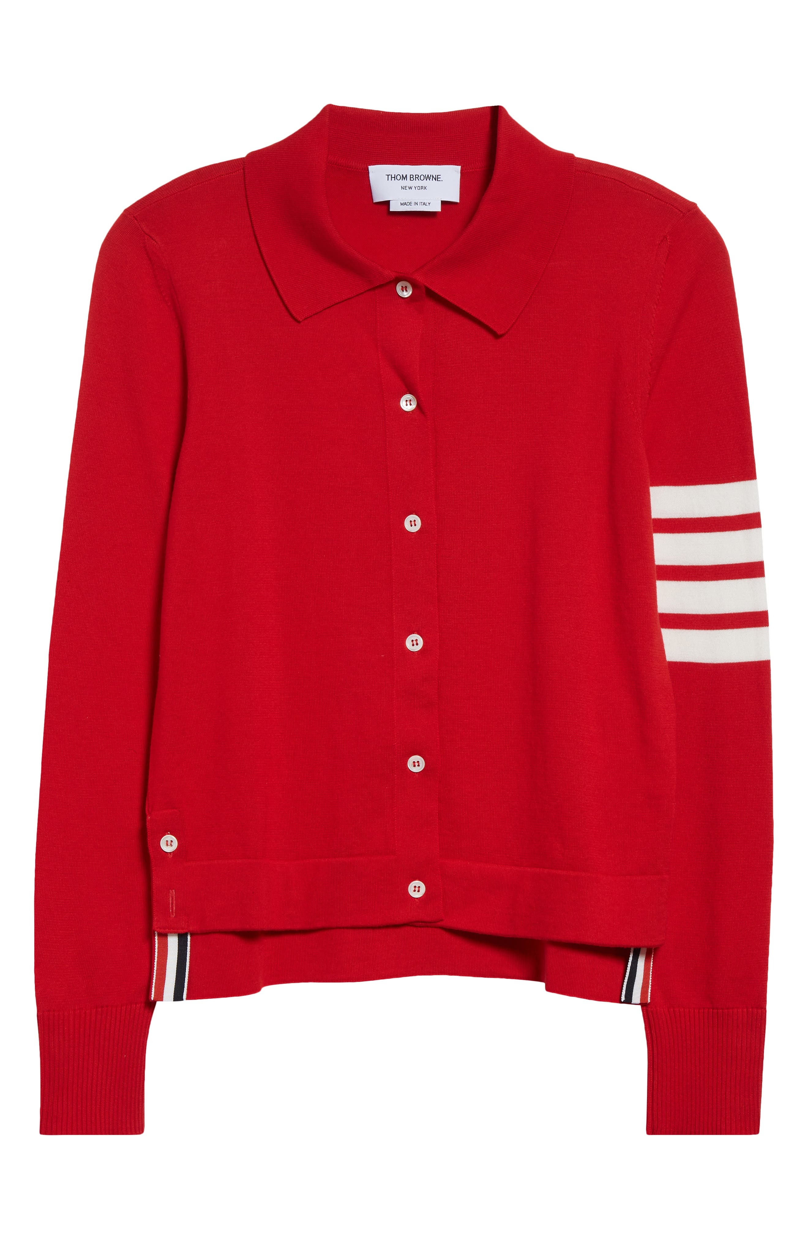 Thom Browne 4-Bar Jersey Stitch Cardigan in Red at Nordstrom - 6