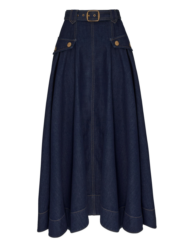 DENIM UTILITY MIDI SKIRT 1