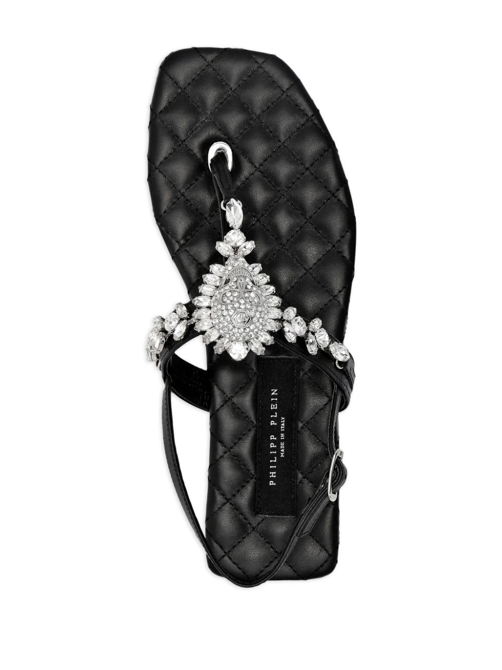 crystal-skull leather sandals - 4