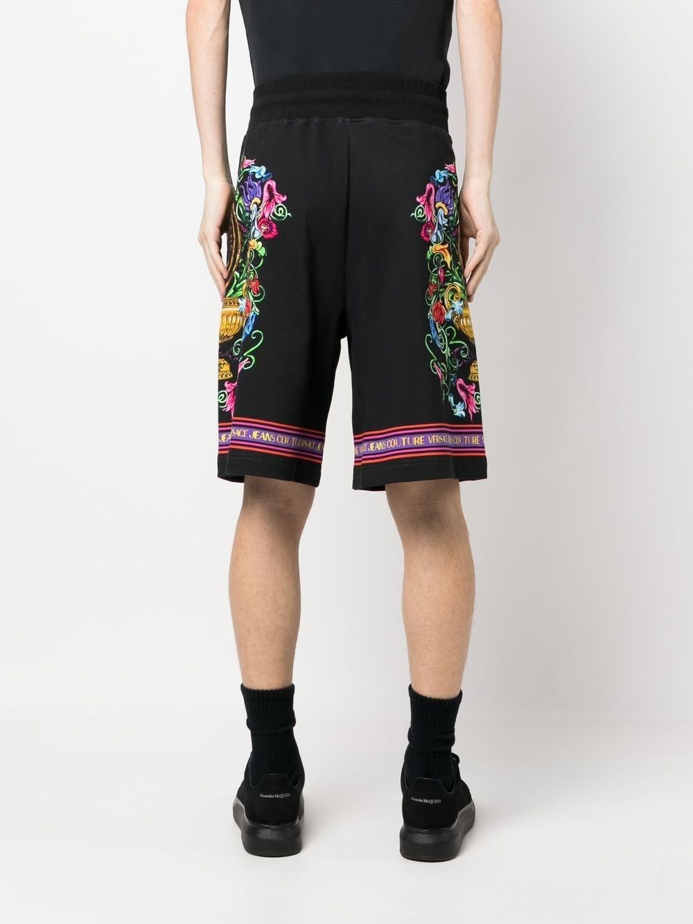 abstract-print cotton track shorts - 4