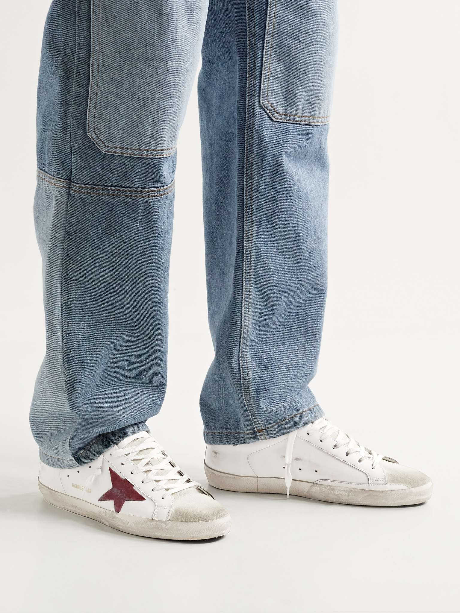 Superstar Distressed Leather and Suede Sneakers - 2