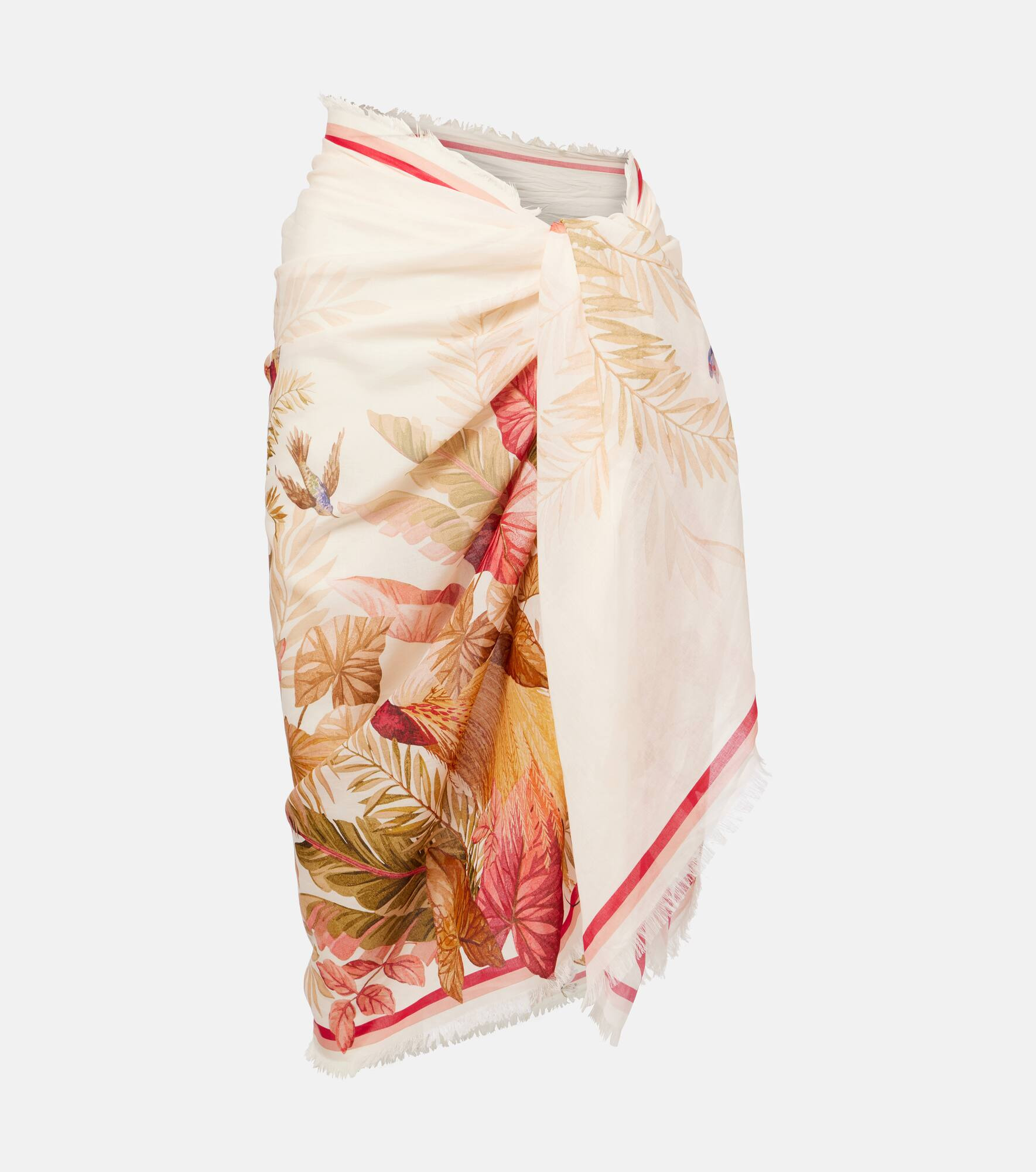 Printed cotton beach cover-up - 1