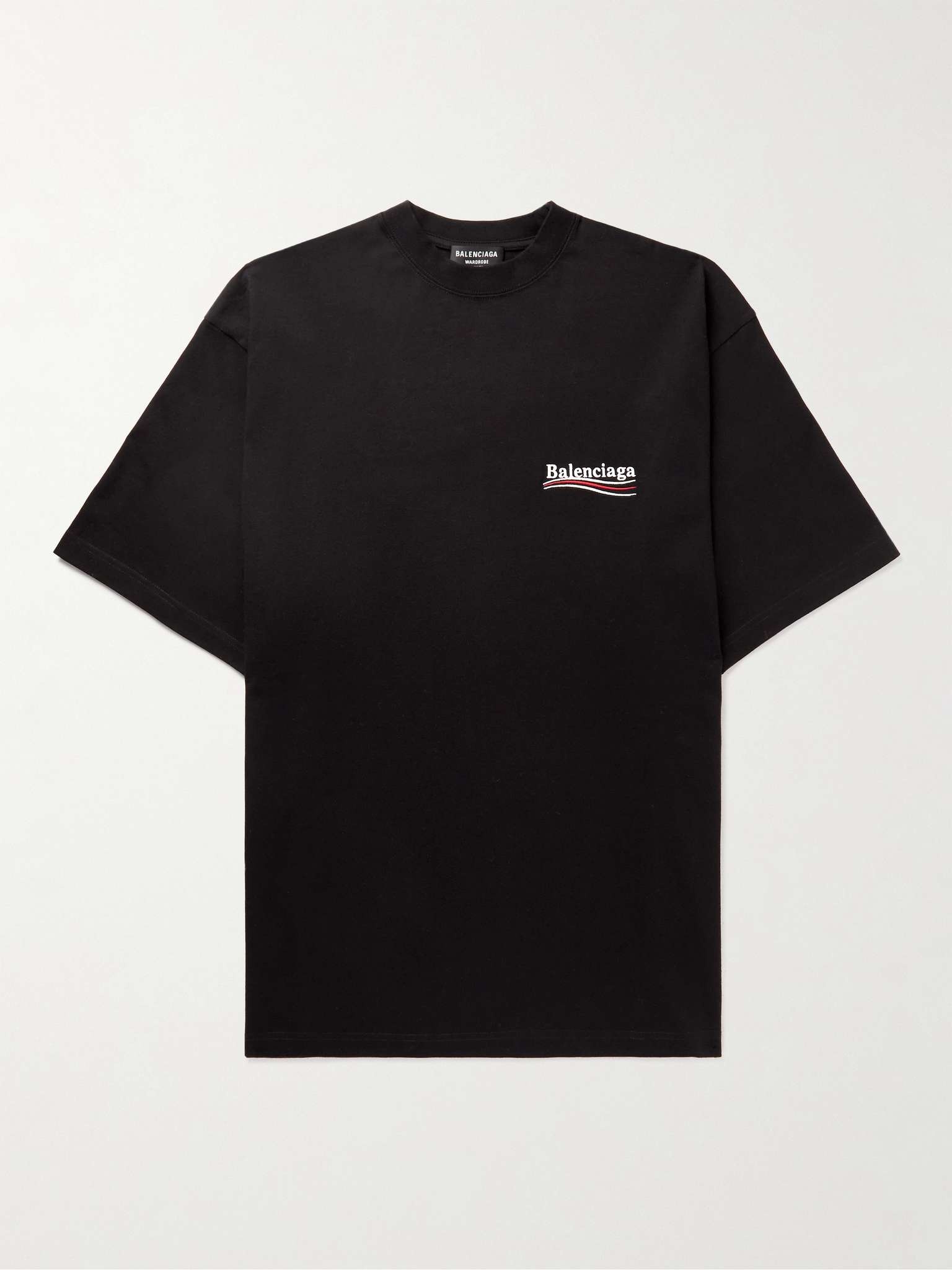 Oversized Logo-Embroidered Cotton-Jersey T-Shirt - 1